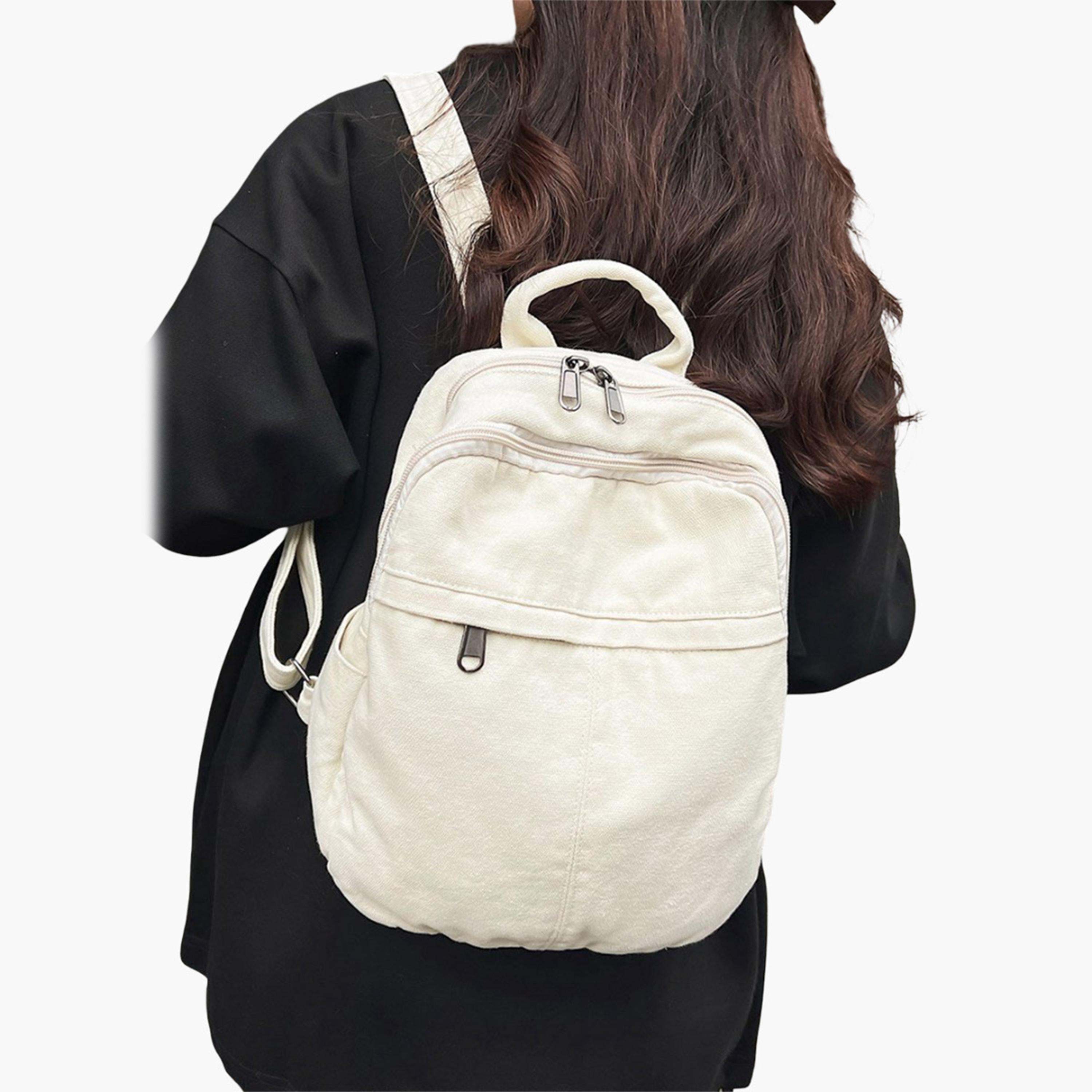 Take Two Solid Canvas Zip Closure Backpack-women-bagsandwallets-backpacks-image-2
