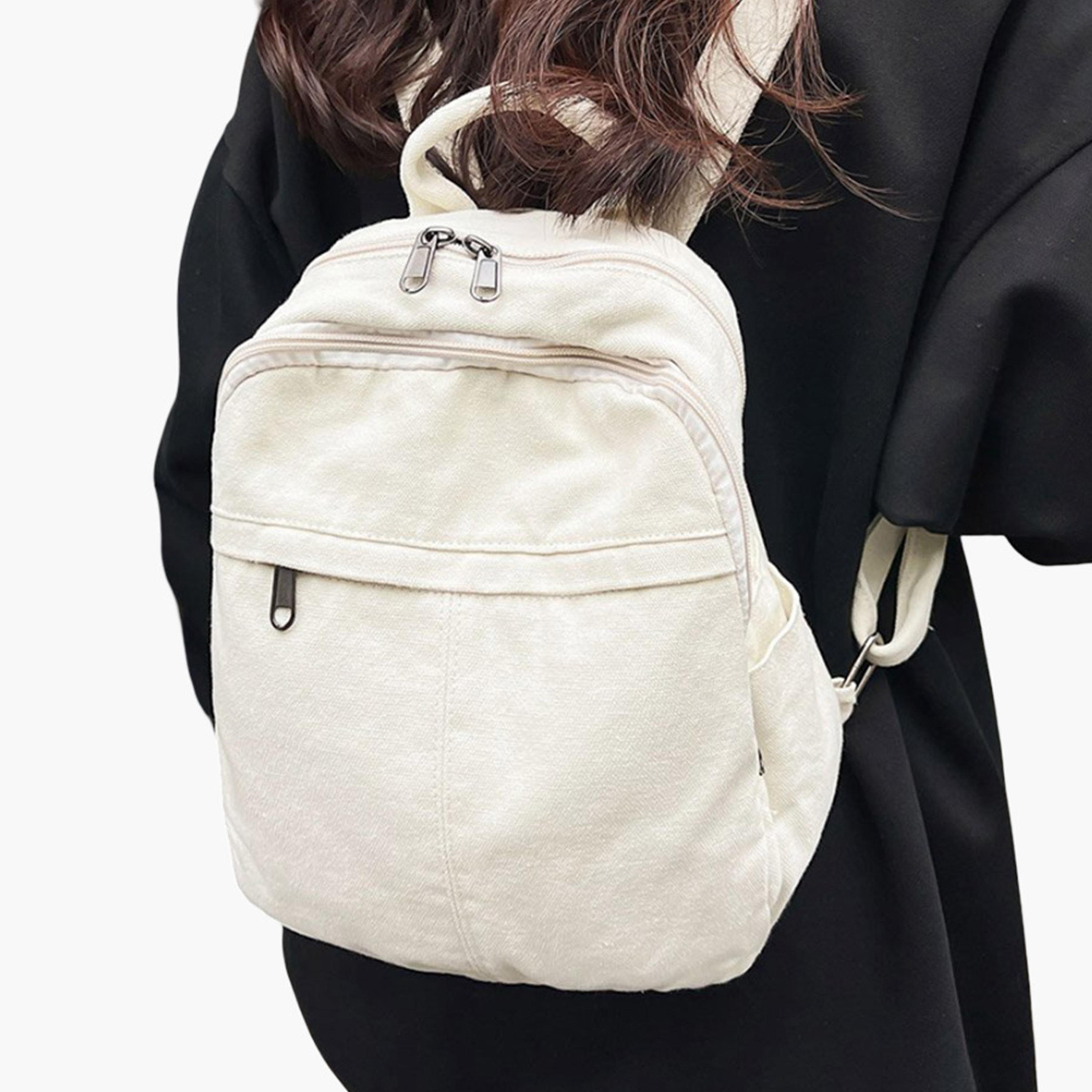 Take Two Solid Canvas Zip Closure Backpack-women-bagsandwallets-backpacks-image-4