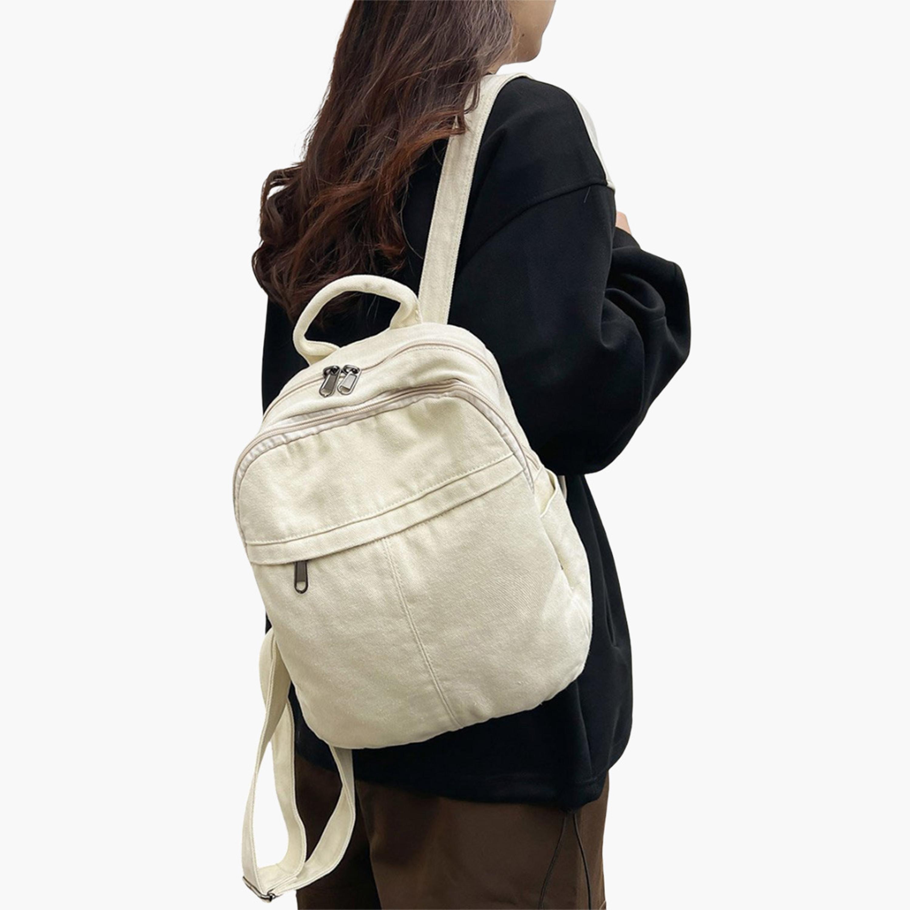 Take Two Solid Canvas Zip Closure Backpack-women-bagsandwallets-backpacks-image-6