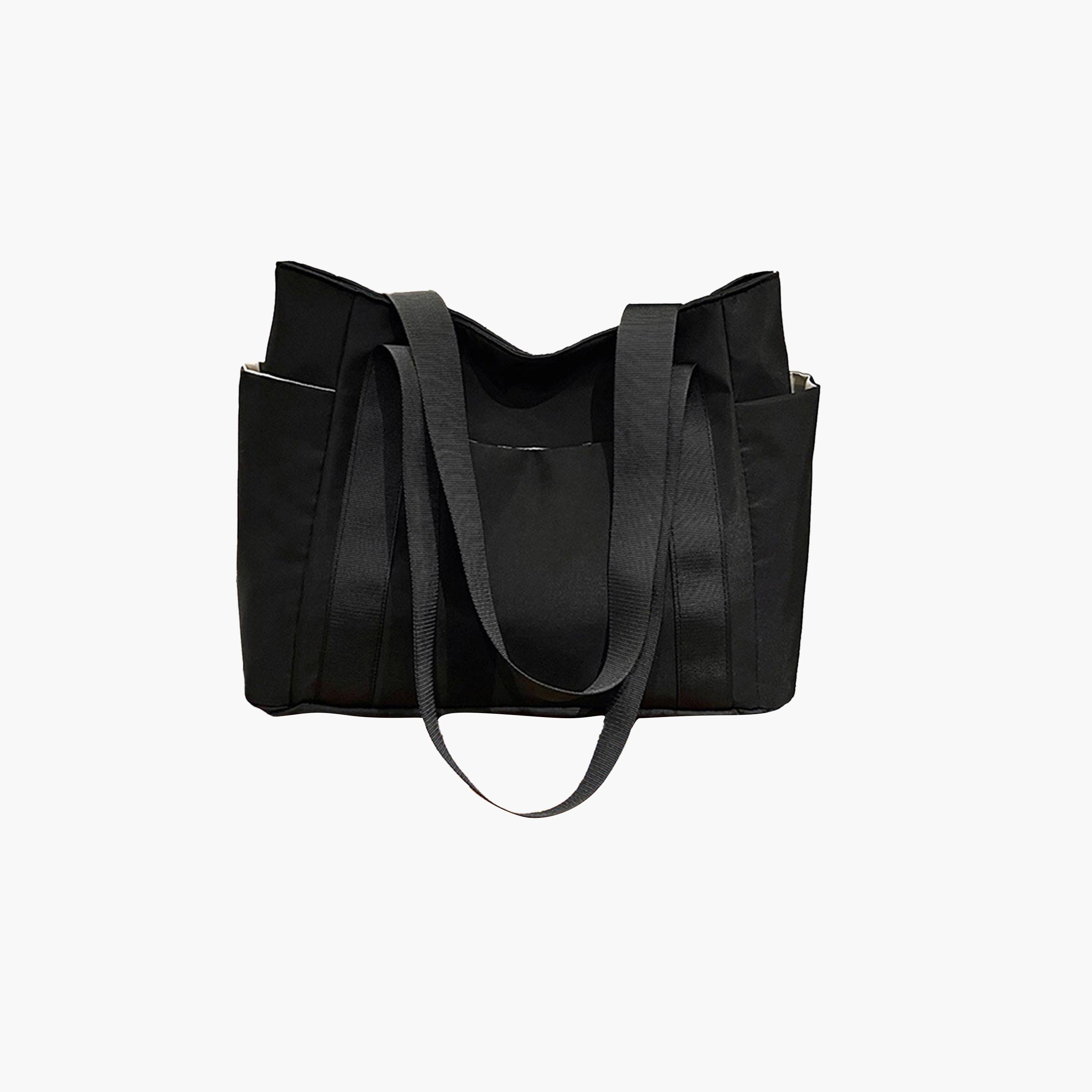 تيك تو - شنطة توت سوداء بحزام مزدوج-women-bagsandwallets-handbags-image-1
