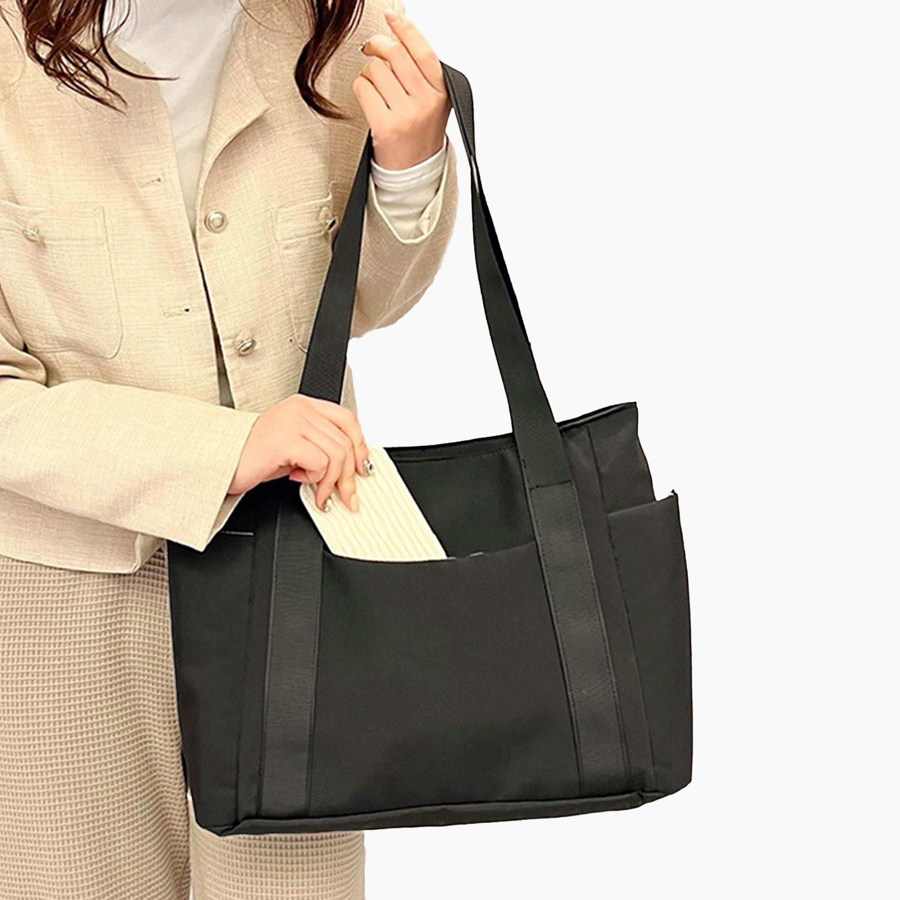 تيك تو - شنطة توت سوداء بحزام مزدوج-women-bagsandwallets-handbags-image-5