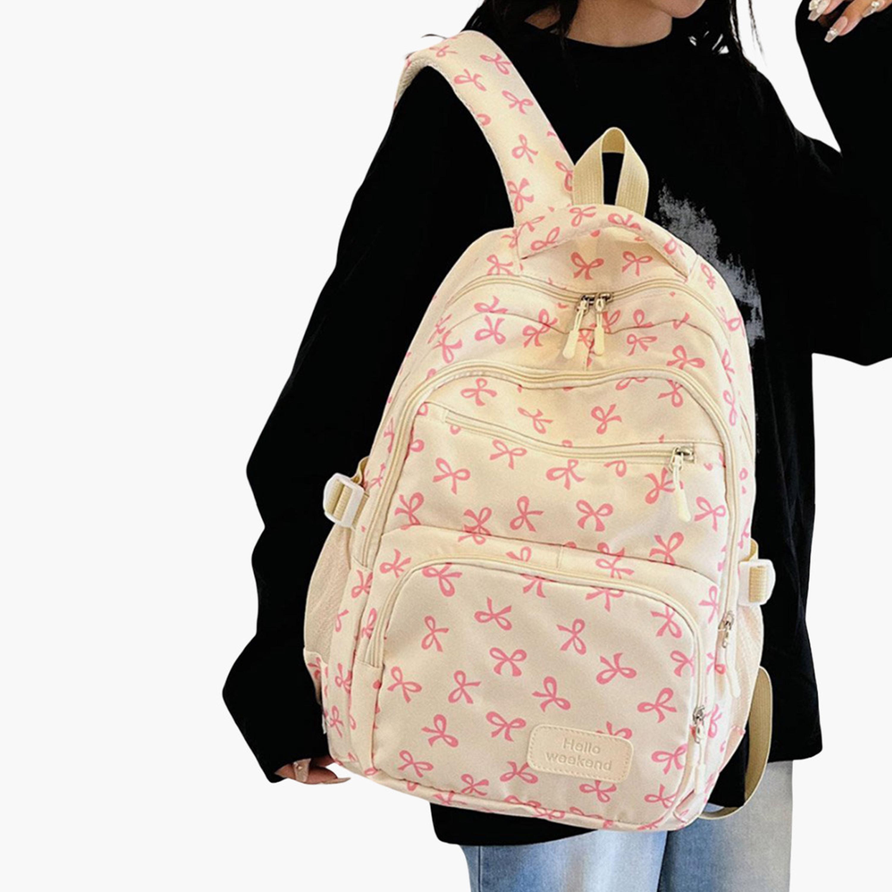تيك تو - مجموعة شنطة ظهر مطبوعة برسومات جرافيكية مع شنطة كتف ومحفظة-women-bagsandwallets-backpacks-image-5