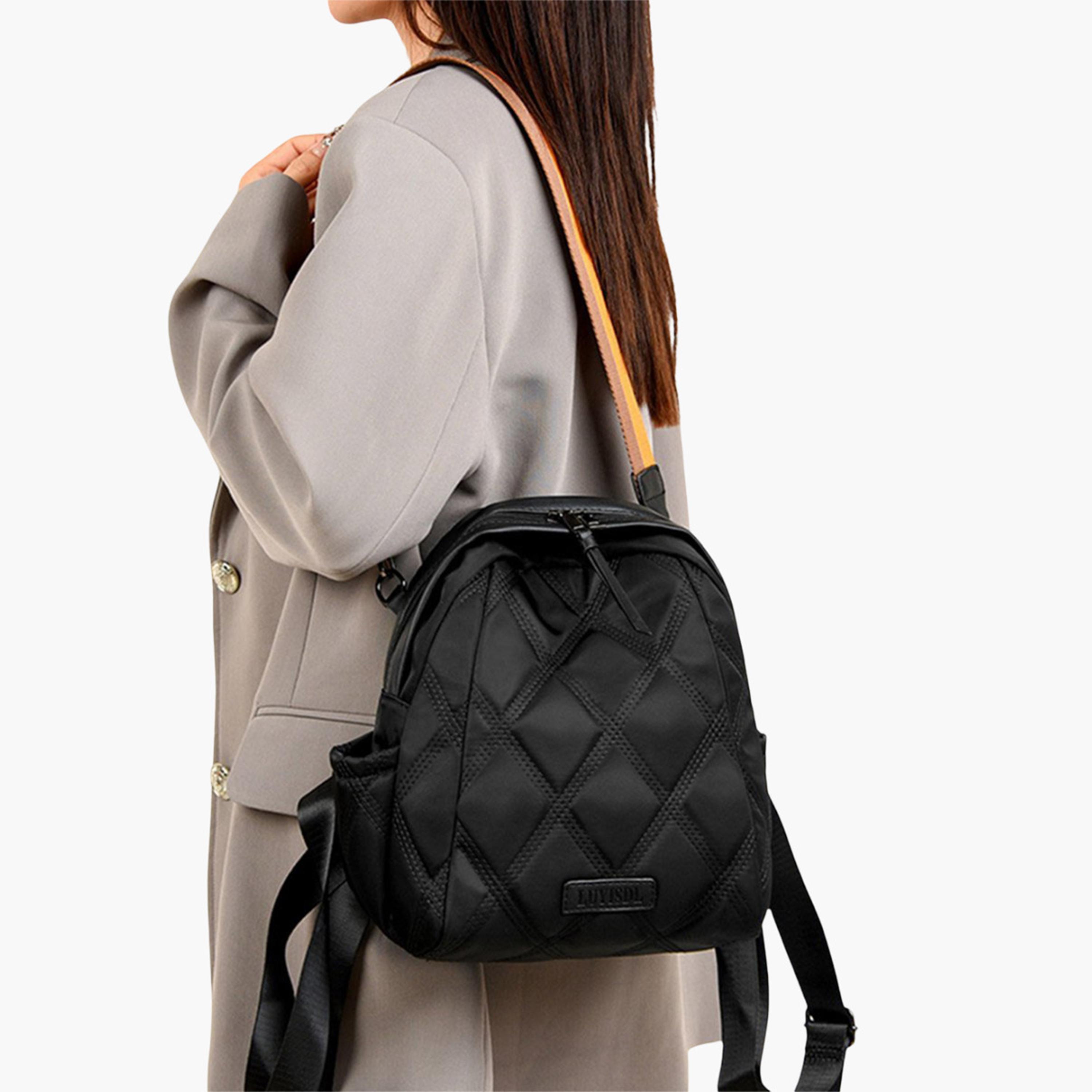 Take Two Texture Solid Zip Closure Backpack-women-bagsandwallets-backpacks-image-5