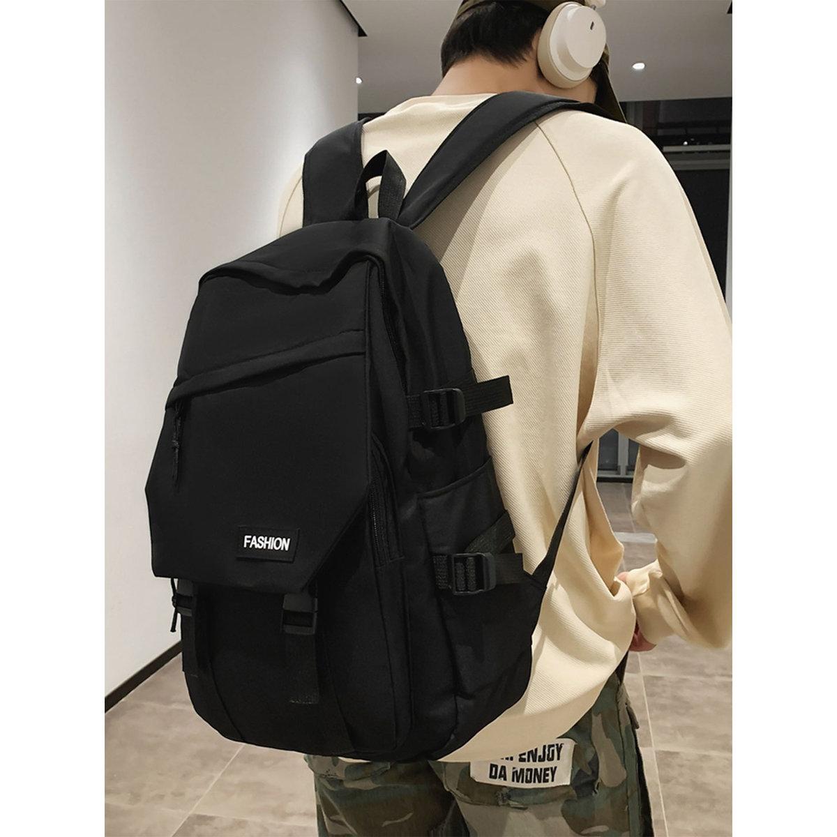 Take Two Solid Zip Closure Backpack-men-bags-image-2