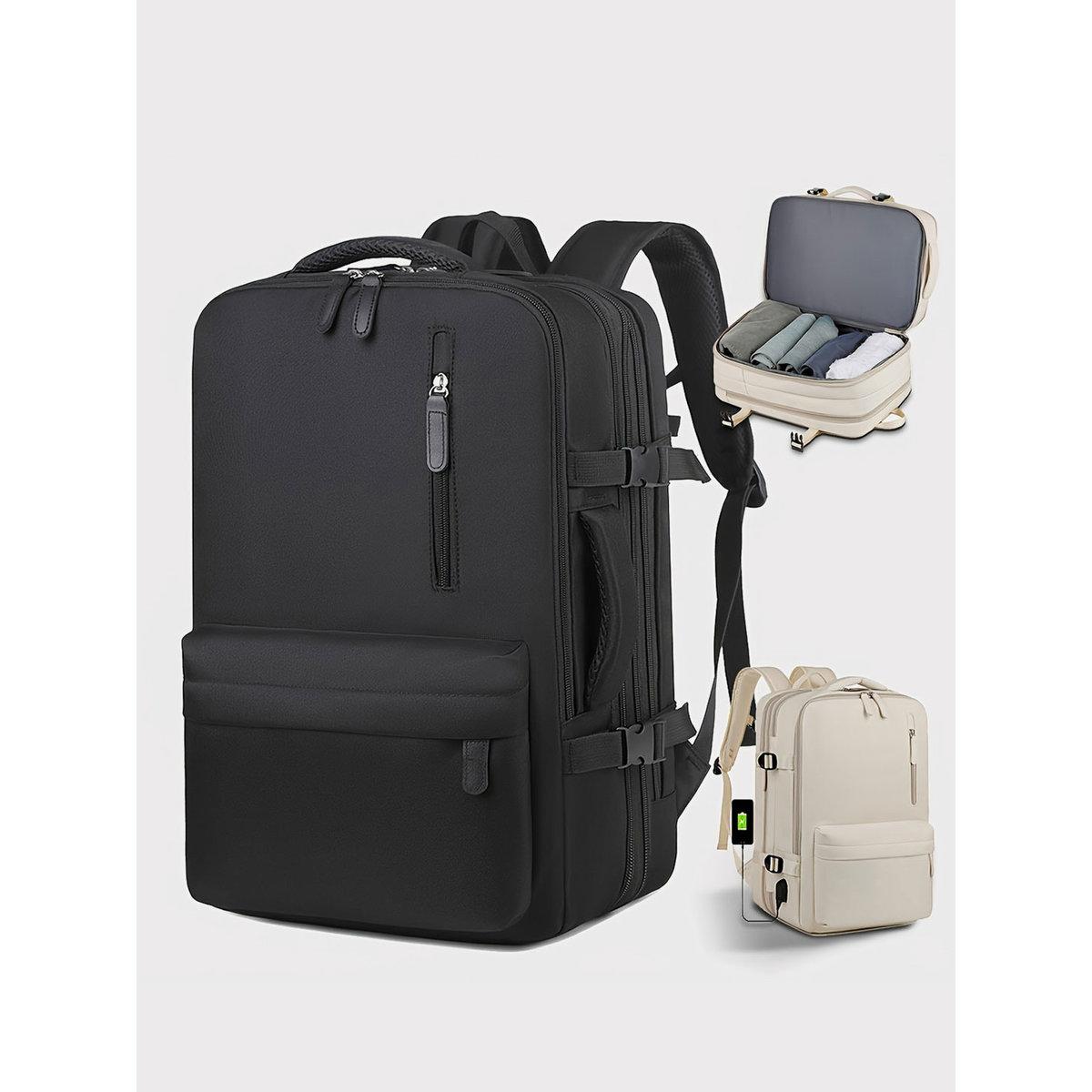Take Two Black Travel Solid Zip Closure Backpack-men-bags-image-1