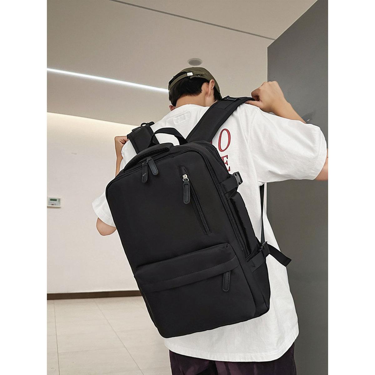 Take Two Black Travel Solid Zip Closure Backpack-men-bags-image-5