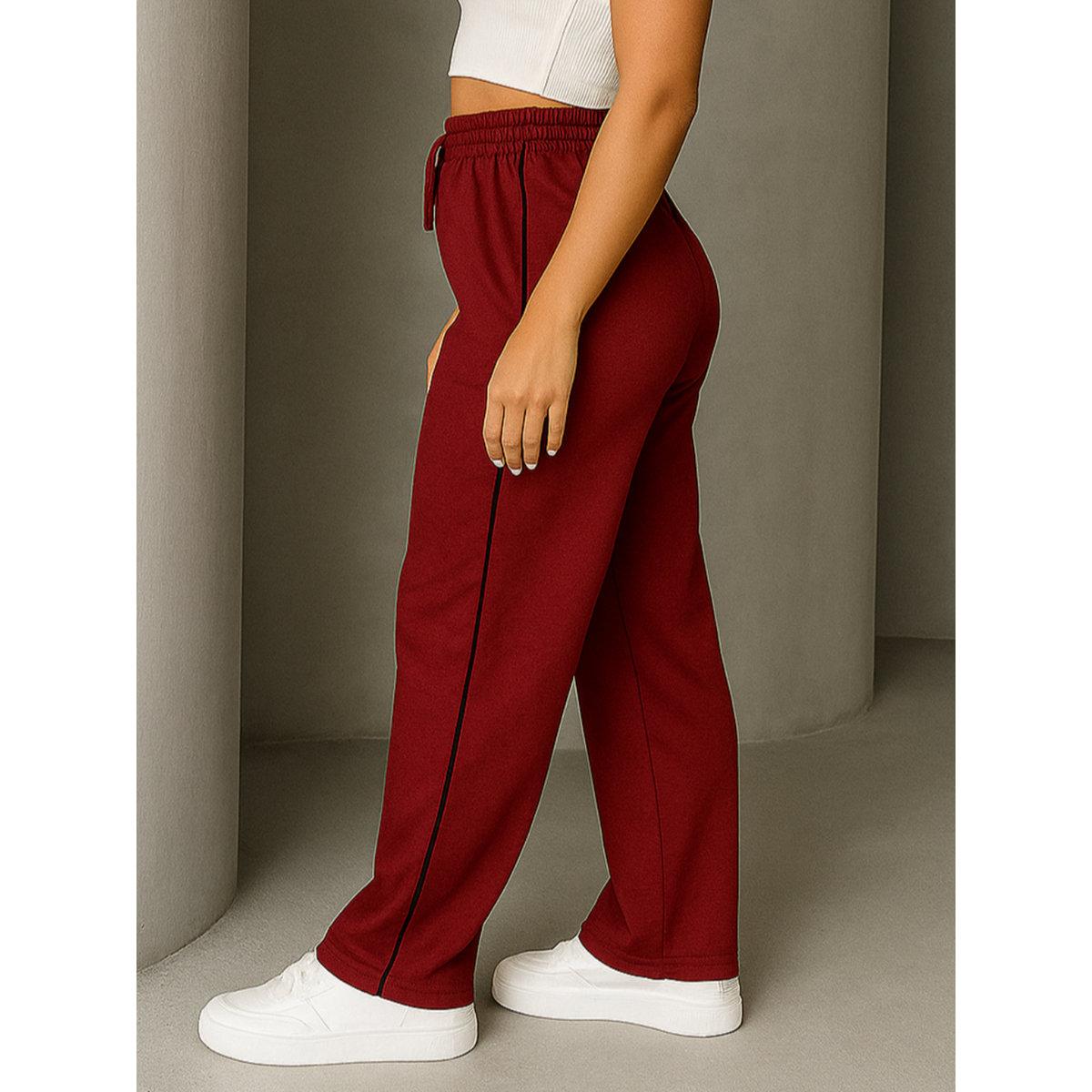 PAUSE Women Maroon Relaxed Fit Joggers-women-clothing-bottoms-joggers-image-3