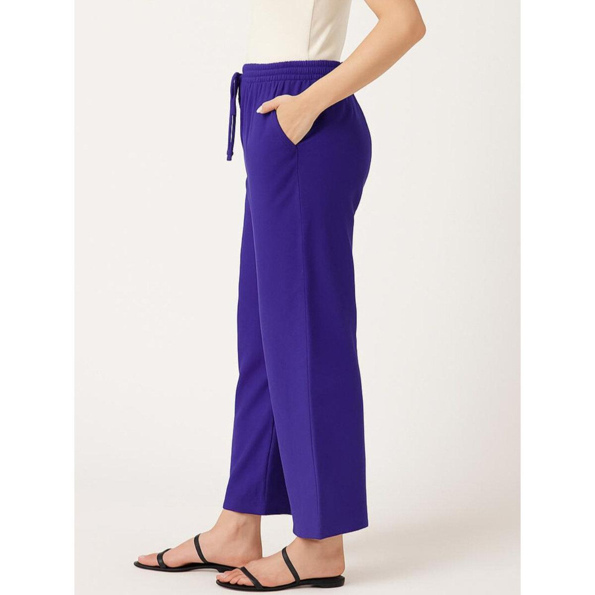 PAUSE Women Blue Wide Leg Drawstring Pants-women-clothing-bottoms-trousers-image-3