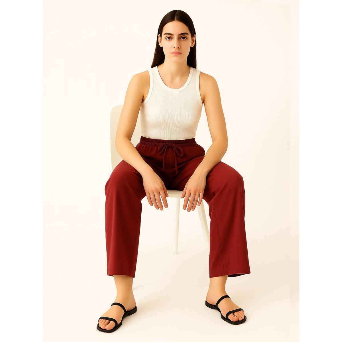 PAUSE Women Maroon Relaxed Fit Joggers-women-clothing-bottoms-joggers-image-4