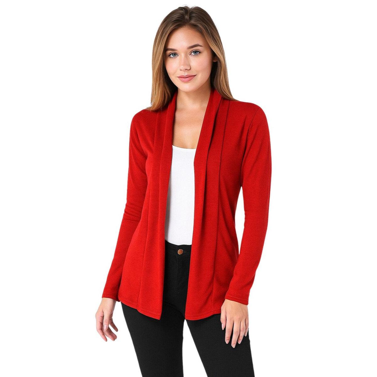 PAUSE Red Solid Open Front Shrug-women-clothing-shirtsandblouses-shirts-image-1