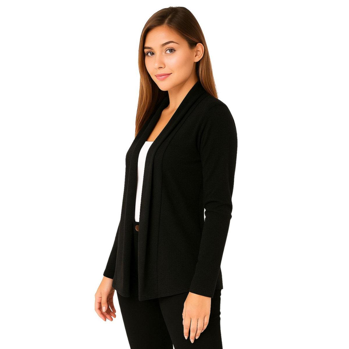 PAUSE Black Solid Open Front Shrug-women-clothing-shirtsandblouses-shirts-image-3