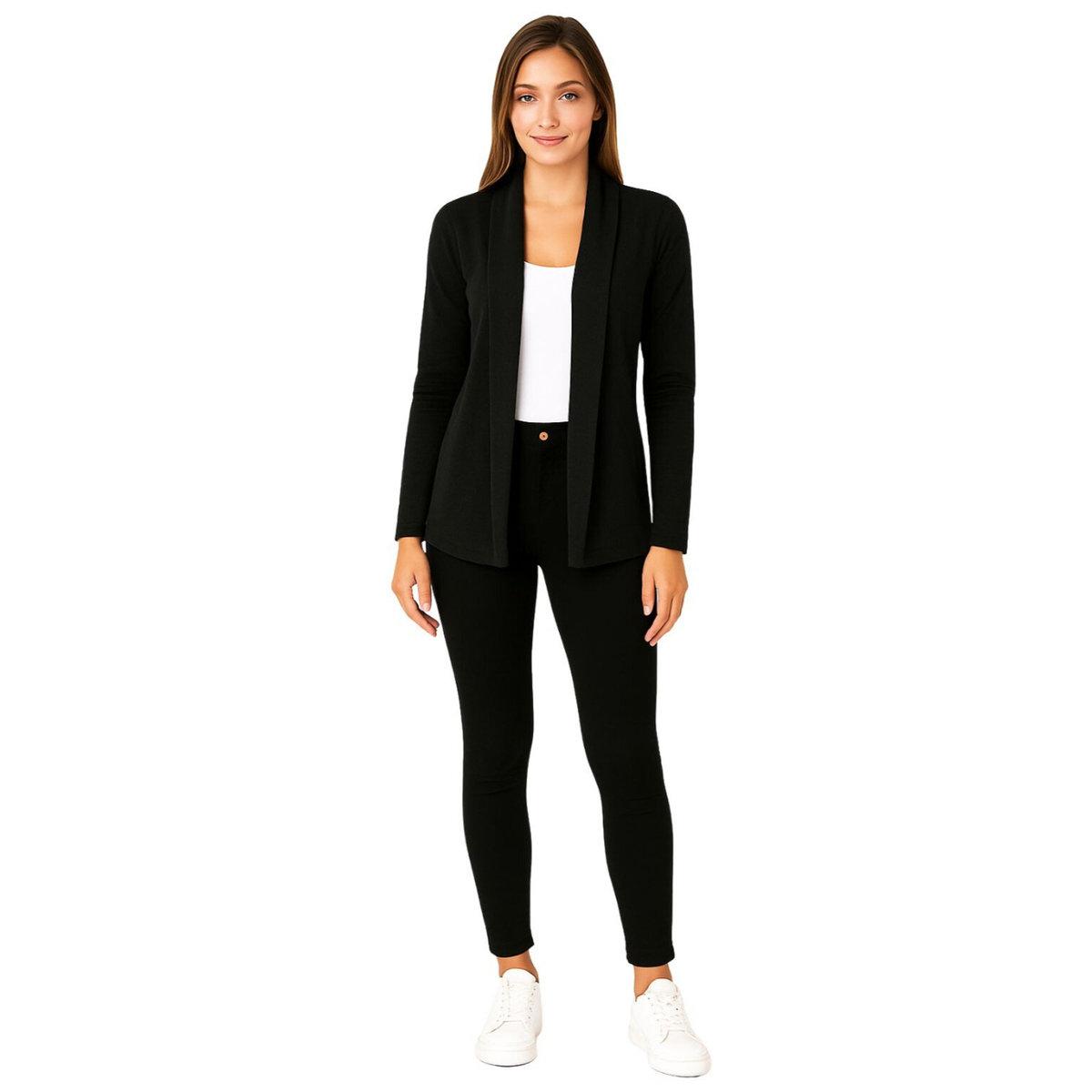 PAUSE Black Solid Open Front Shrug-women-clothing-shirtsandblouses-shirts-image-4