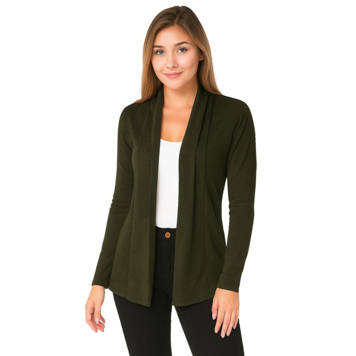 PAUSE Olive Solid Open Front Shrug-women-clothing-shirtsandblouses-shirts-image-1