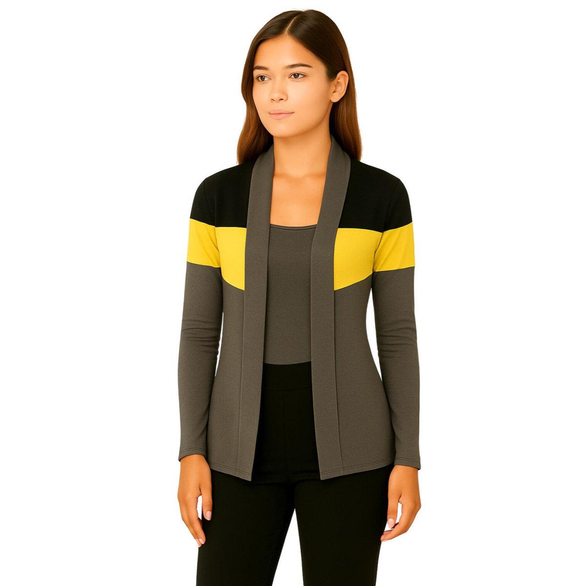 جاكيت مفتوح بنمط كُتل الألوان-women-clothing-shirtsandblouses-shirts-image-1