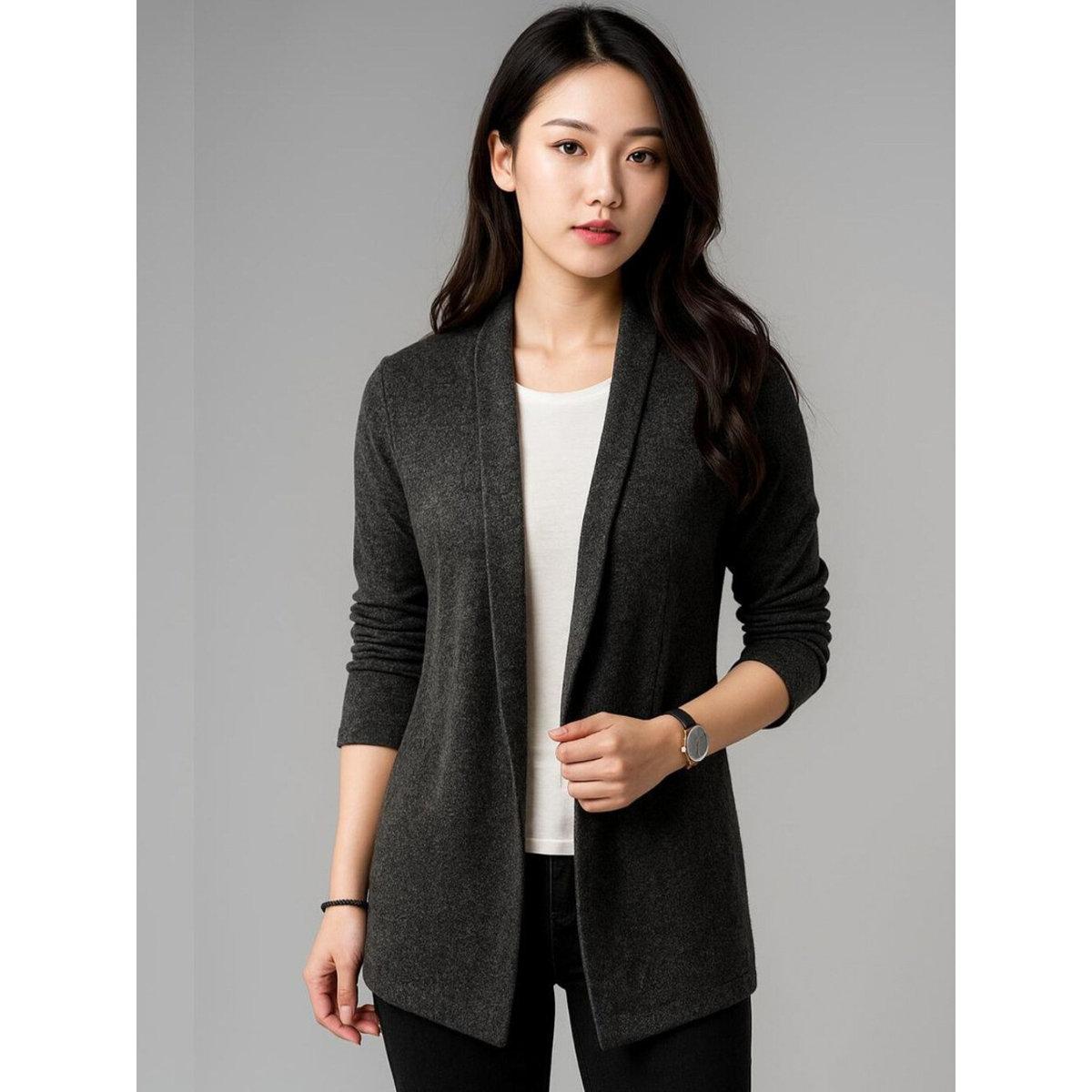 PAUSE Women Charcoal Open-Front Solid Shrug-women-clothing-shirtsandblouses-blouses-image-1