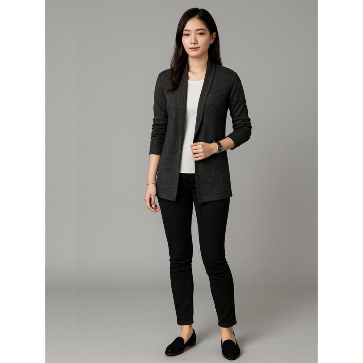 PAUSE Women Charcoal Open-Front Solid Shrug-women-clothing-shirtsandblouses-blouses-image-4