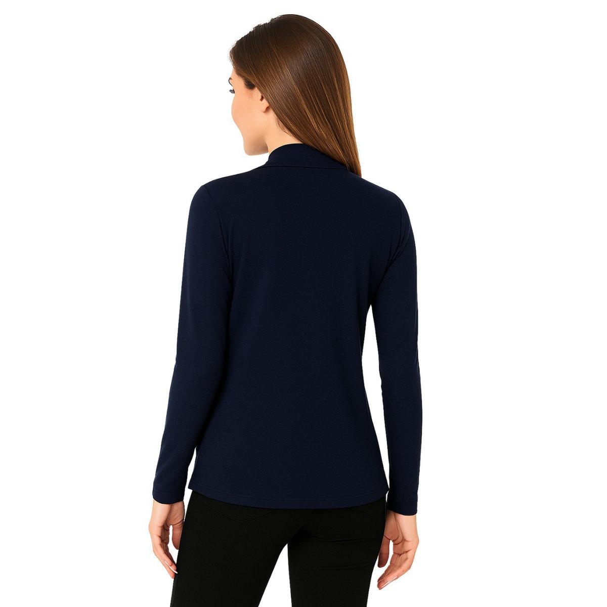 جاكيت شراج قصير نسائي كحلي مفتوح من الأمام-women-clothing-shirtsandblouses-blouses-image-2