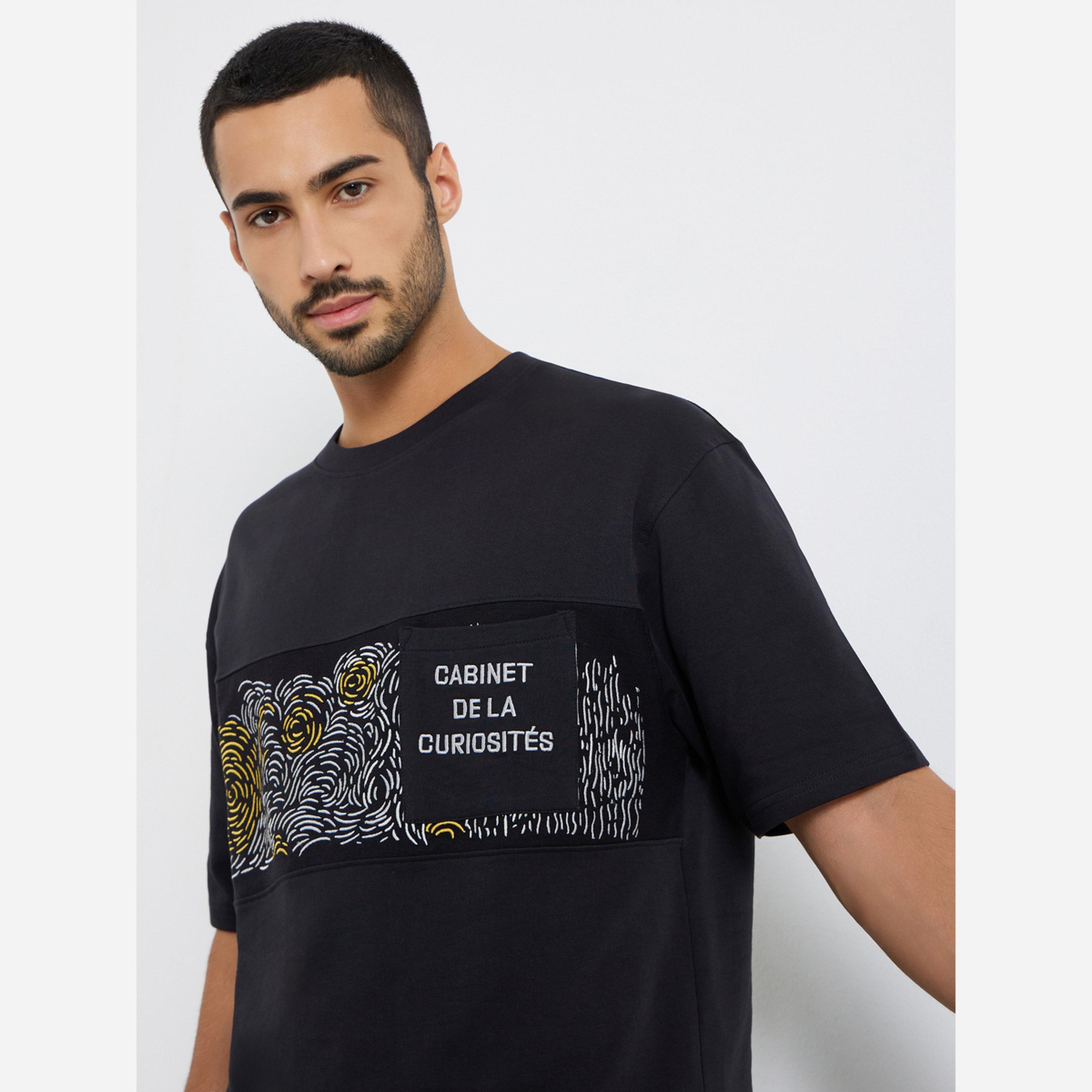 Styli Men Black Graphic Print Oversized T-Shirt-men-clothing-tshirtsandpolos-tshirts-image-3