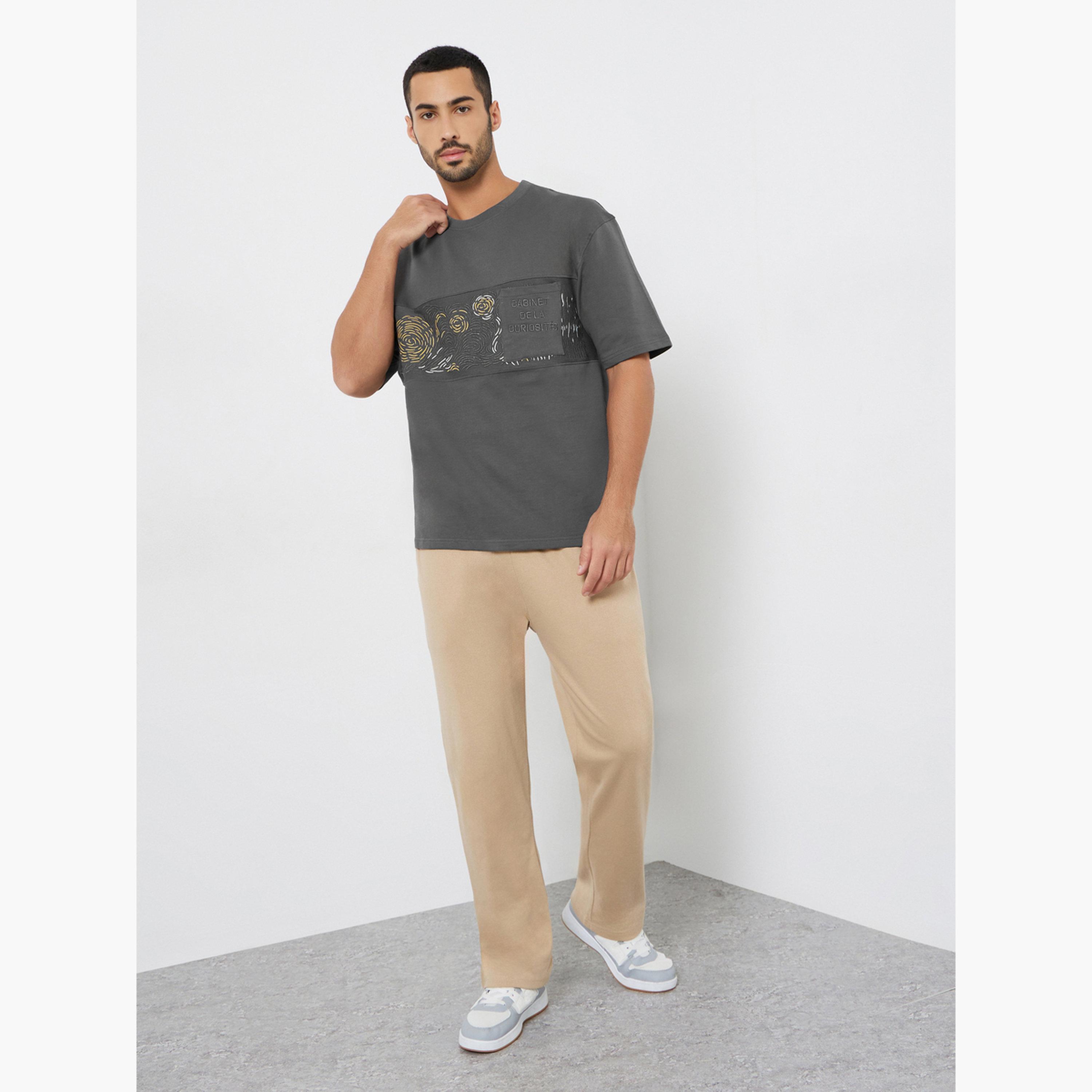 Styli Men Grey Graphic Print Oversized T-Shirt-men-clothing-tshirtsandpolos-tshirts-image-2