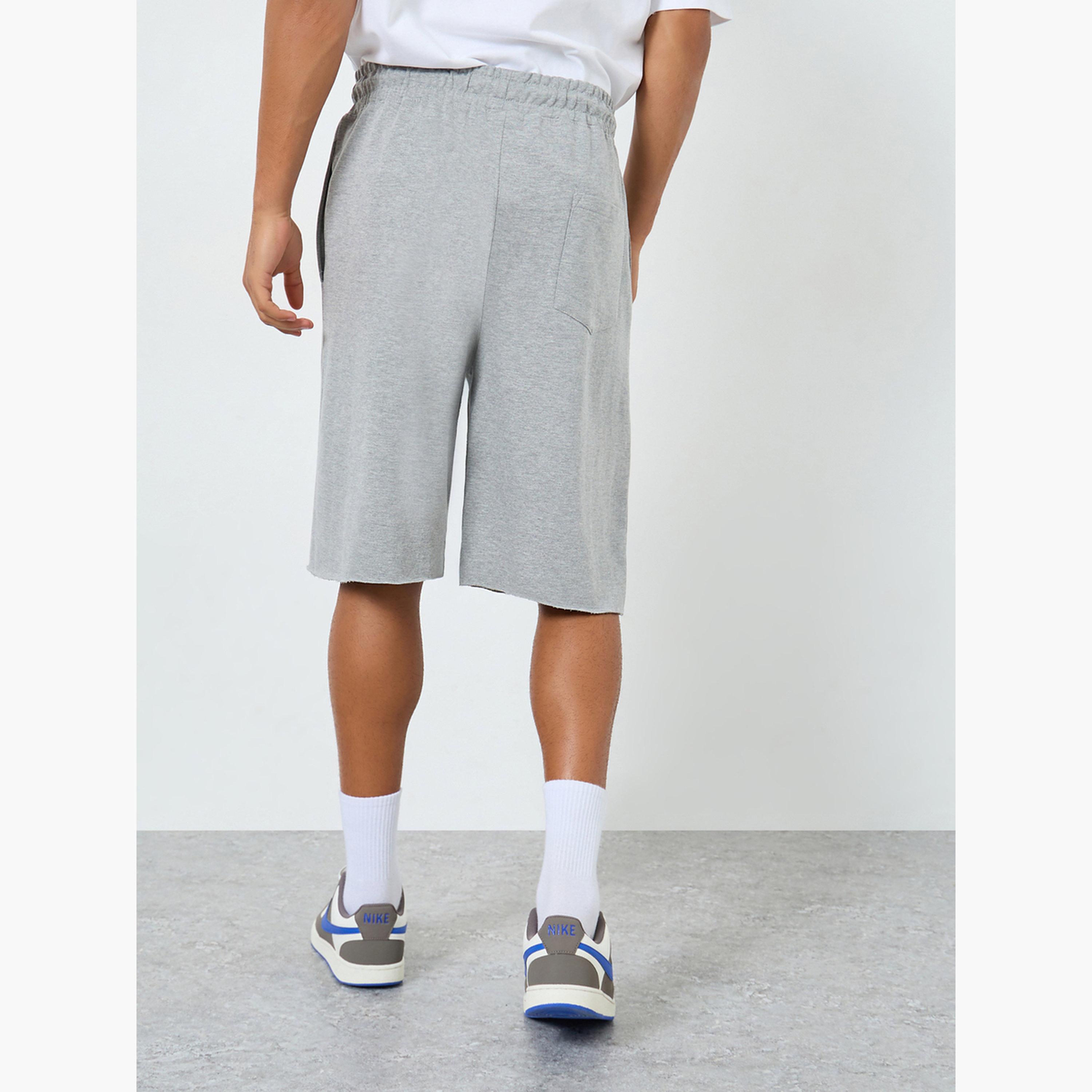Styli Men Grey Oversized Terry Shorts-men-clothing-bottoms-shorts-image-4