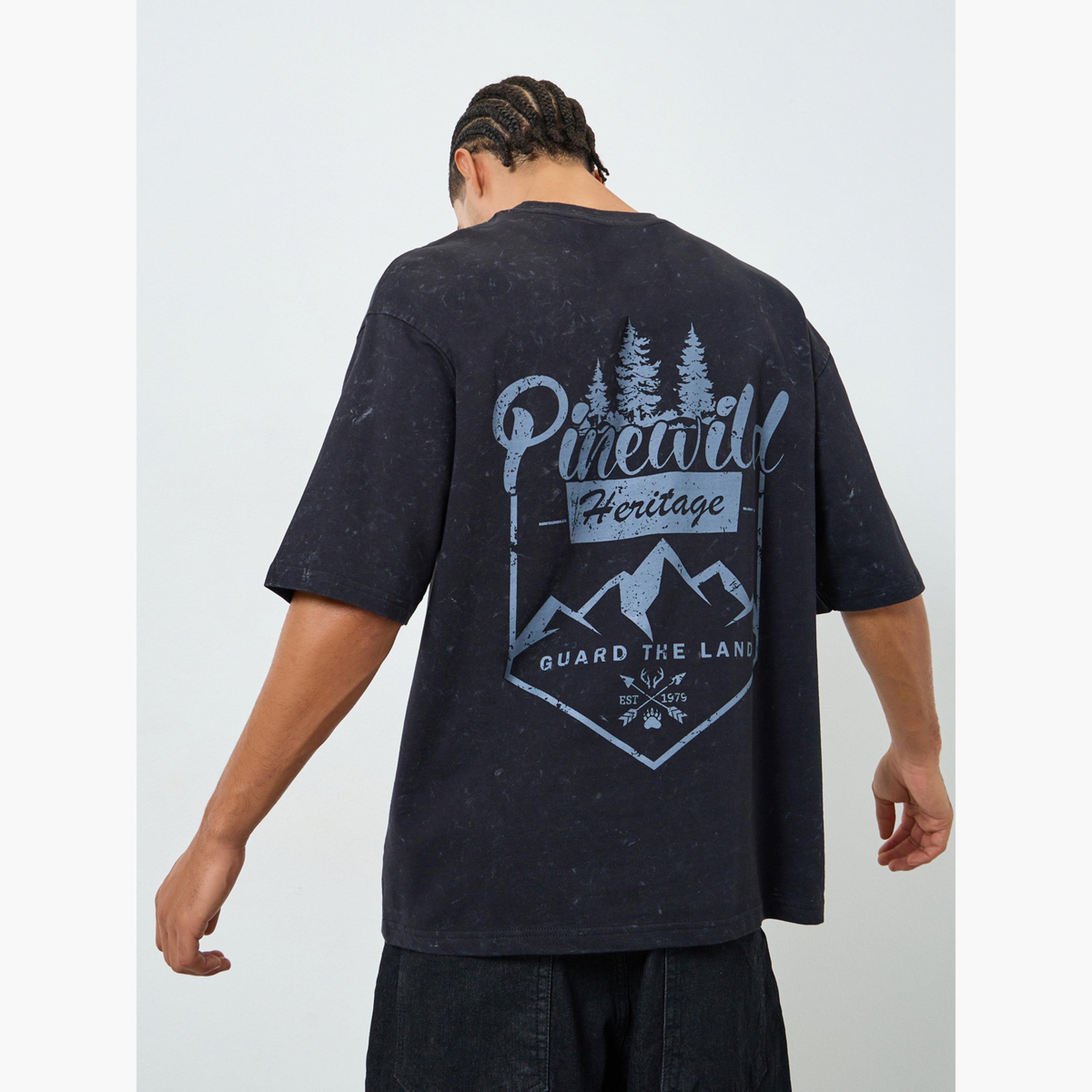 Styli Men Black Graphic Print Oversized T-Shirt-men-clothing-tshirtsandpolos-tshirts-image-3