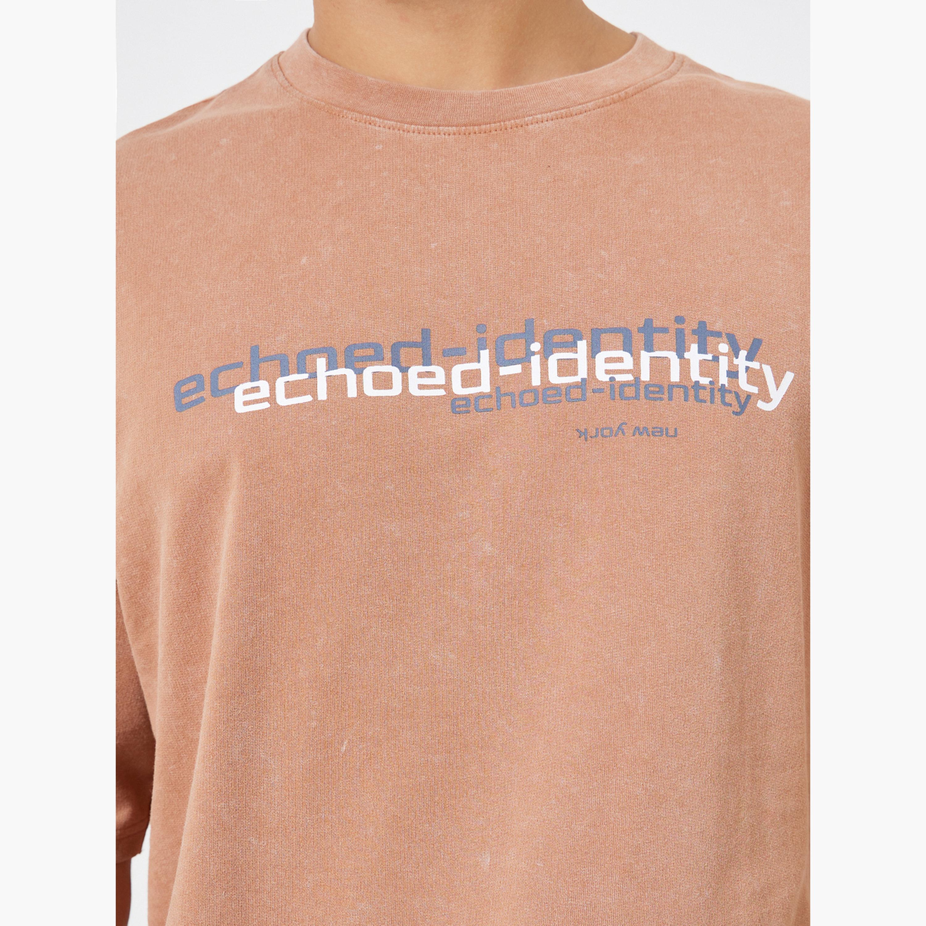 Styli Men Coffee Brown Slogan Print Oversized T-Shirt-men-clothing-tshirtsandpolos-tshirts-image-4