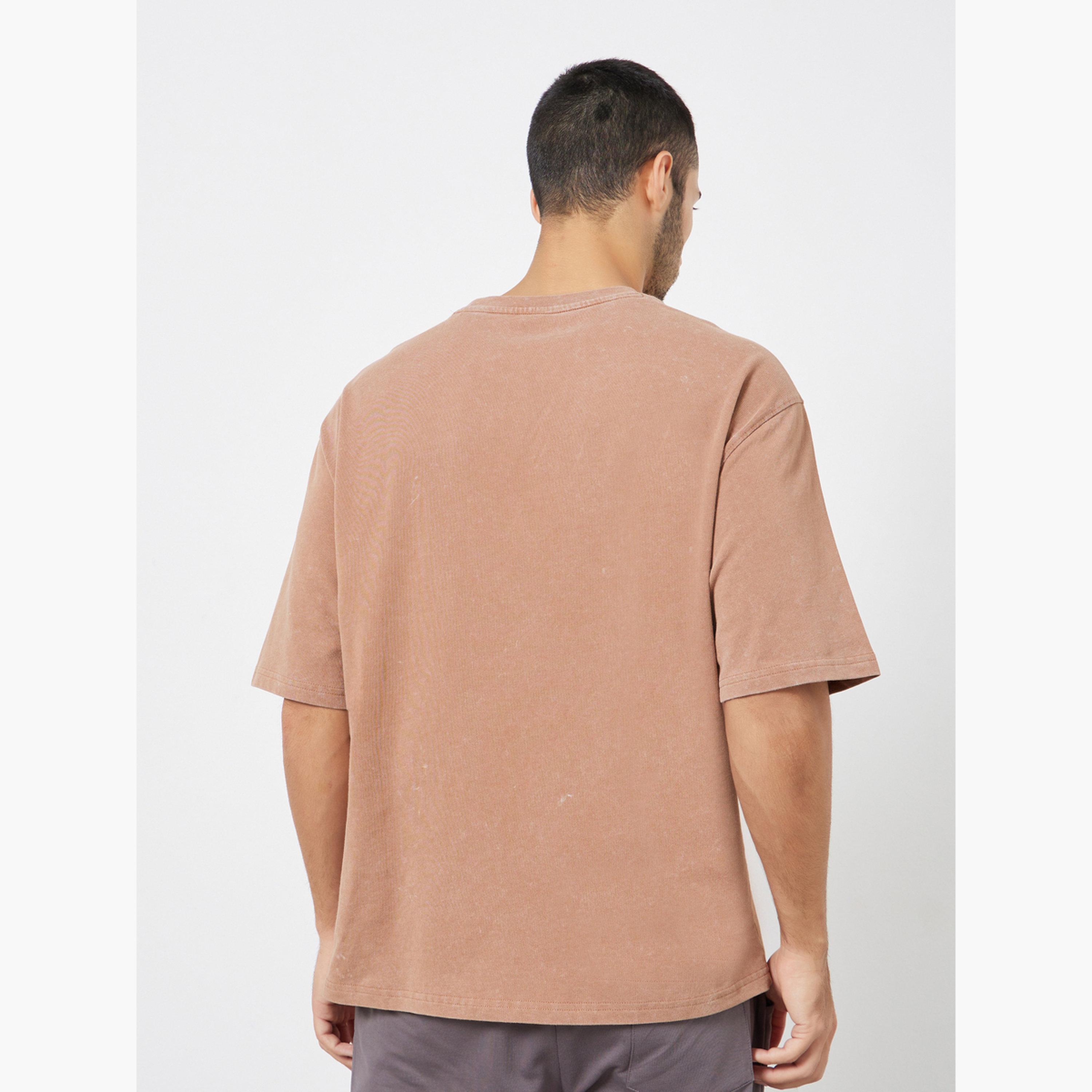Styli Men Coffee Brown Slogan Print Oversized T-Shirt-men-clothing-tshirtsandpolos-tshirts-image-5