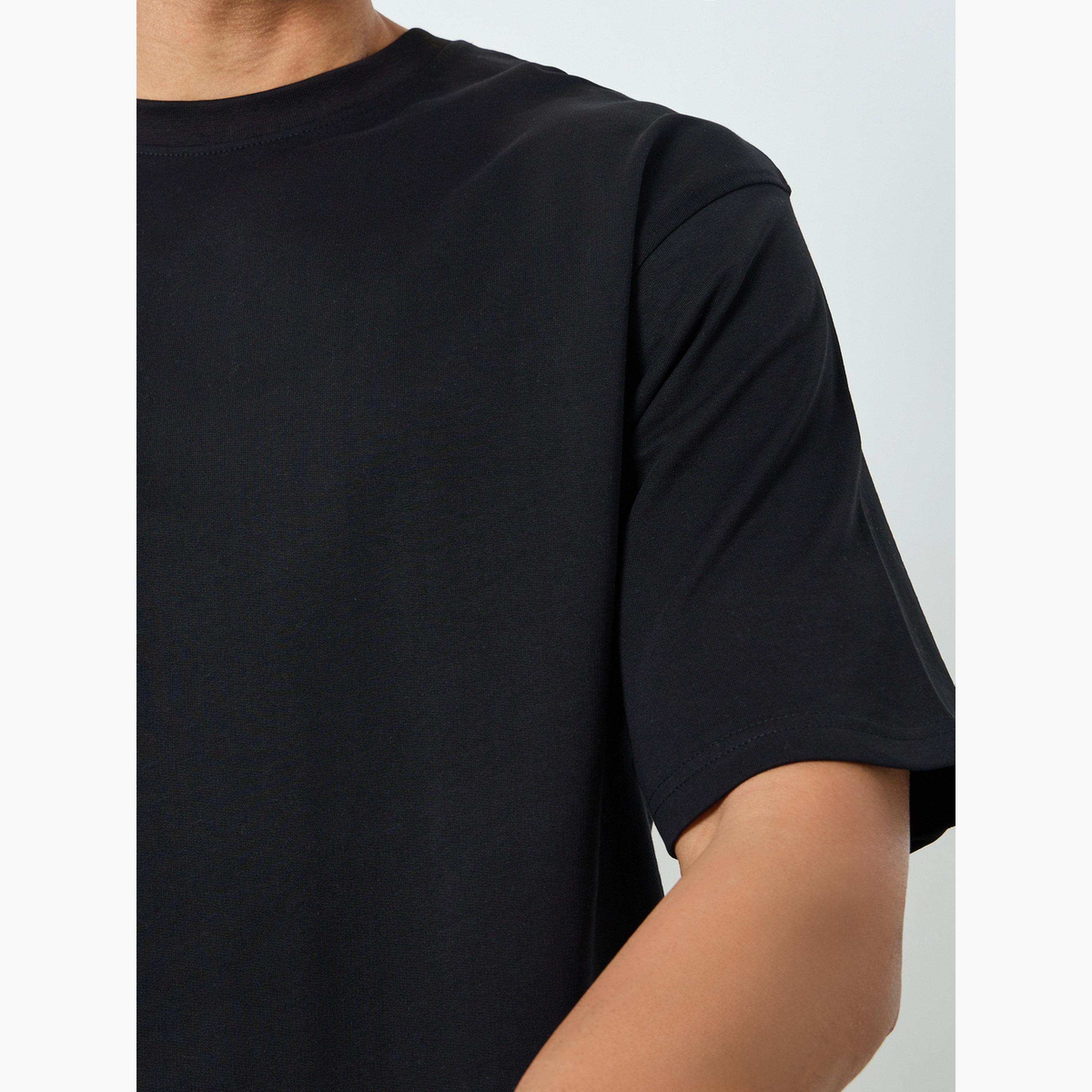 Styli Men Black Graphic Print Oversized T-Shirt-men-clothing-tshirtsandpolos-tshirts-image-4