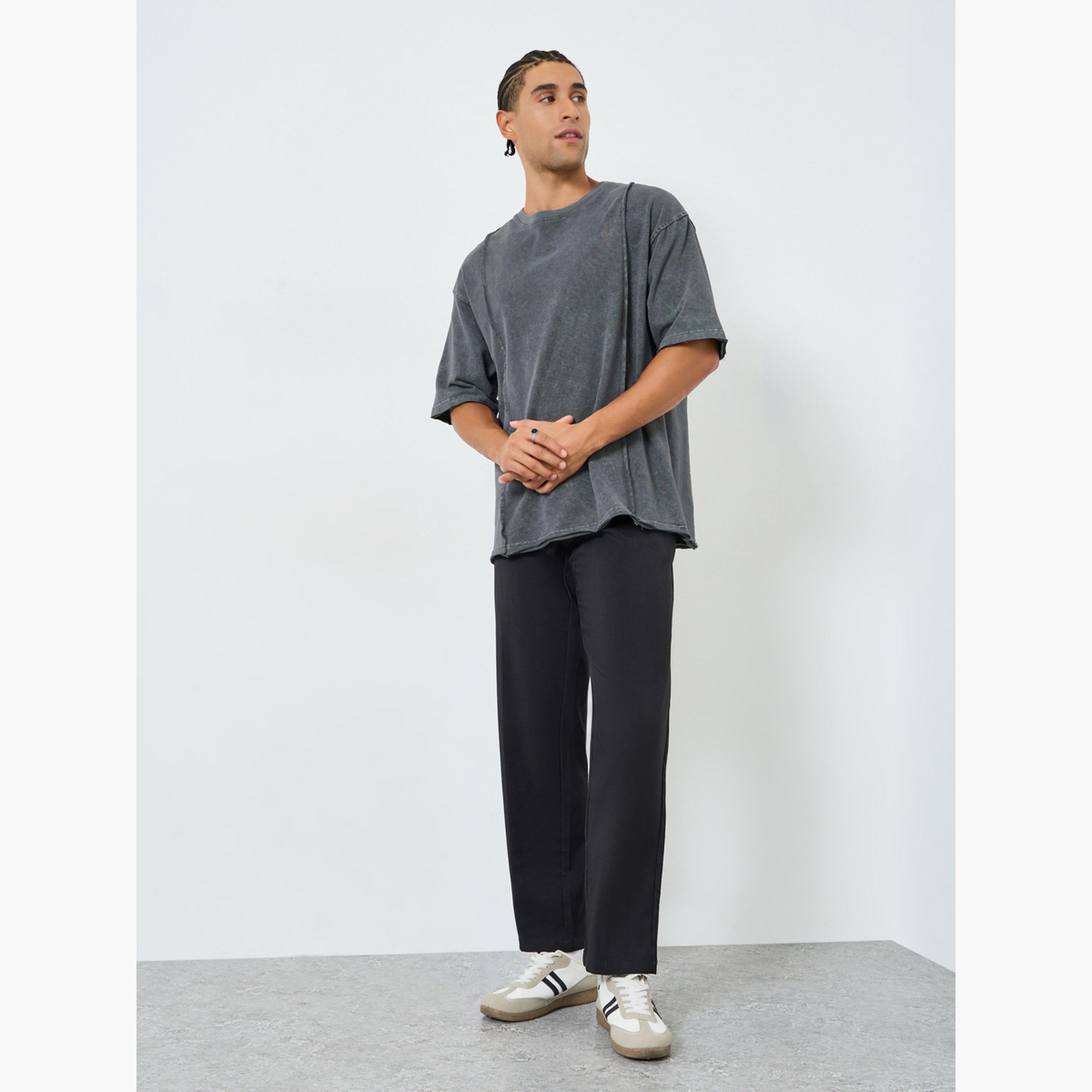 Styli Men Grey Acid Wash Oversized T-Shirt-men-clothing-tshirtsandpolos-tshirts-image-2