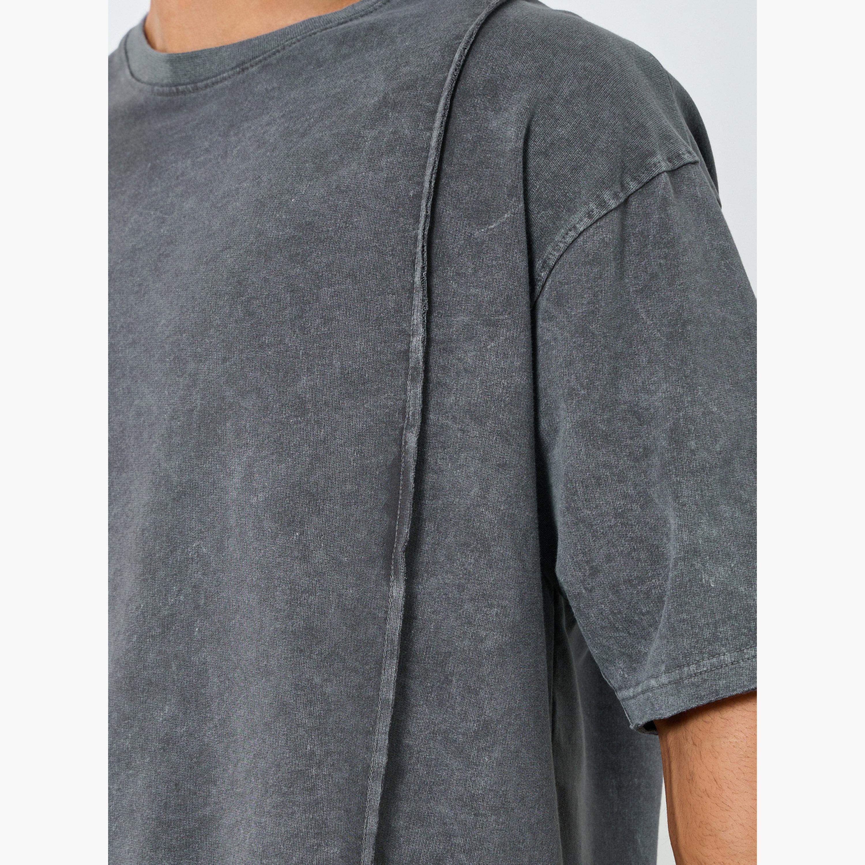 Styli Men Grey Acid Wash Oversized T-Shirt-men-clothing-tshirtsandpolos-tshirts-image-3