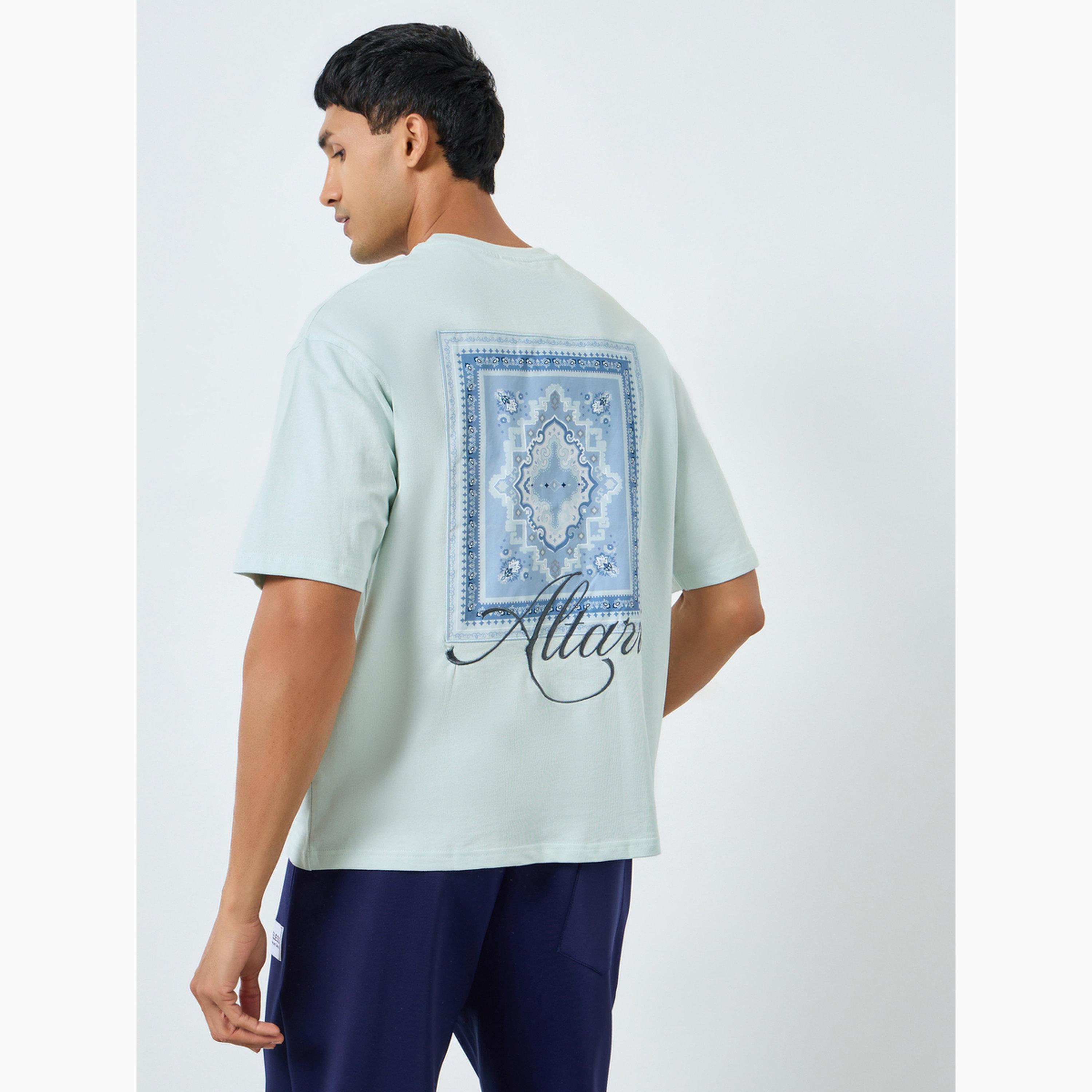Styli Men Light Blue Oversized Graphic T-Shirt-men-clothing-tshirtsandpolos-tshirts-image-3