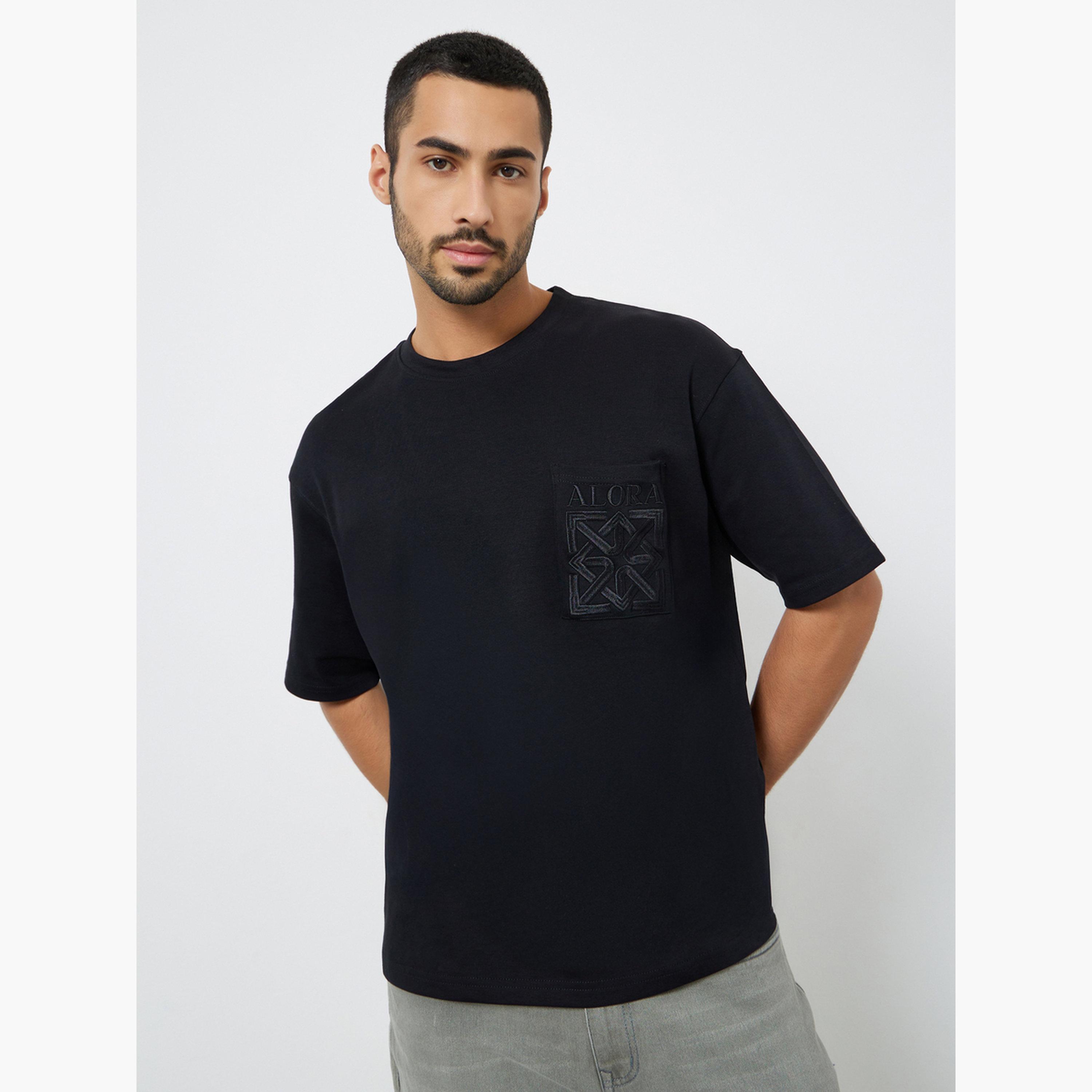 Styli Men Black Embroidered Oversized T-Shirt-men-clothing-tshirtsandpolos-tshirts-image-1
