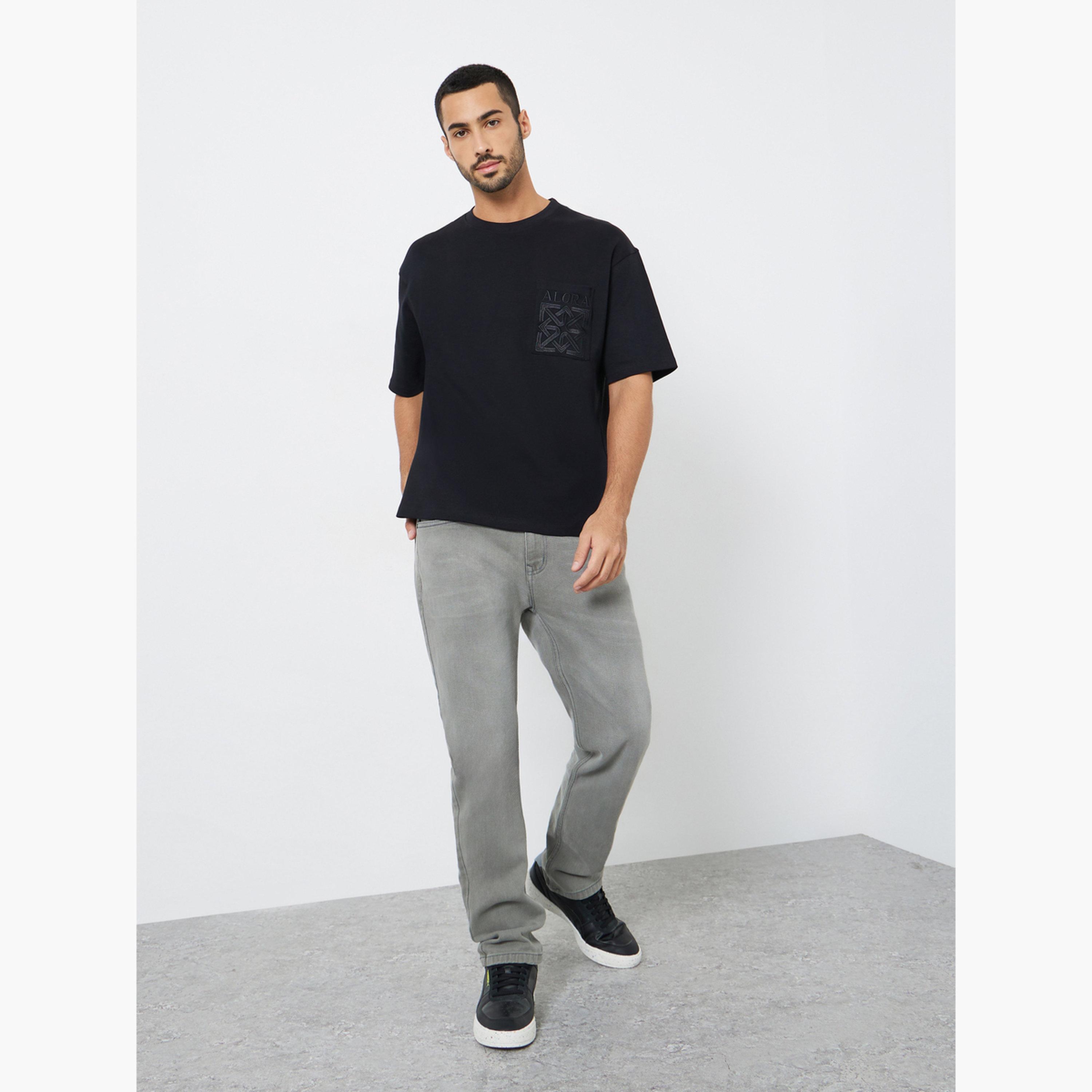 Styli Men Black Embroidered Oversized T-Shirt-men-clothing-tshirtsandpolos-tshirts-image-2