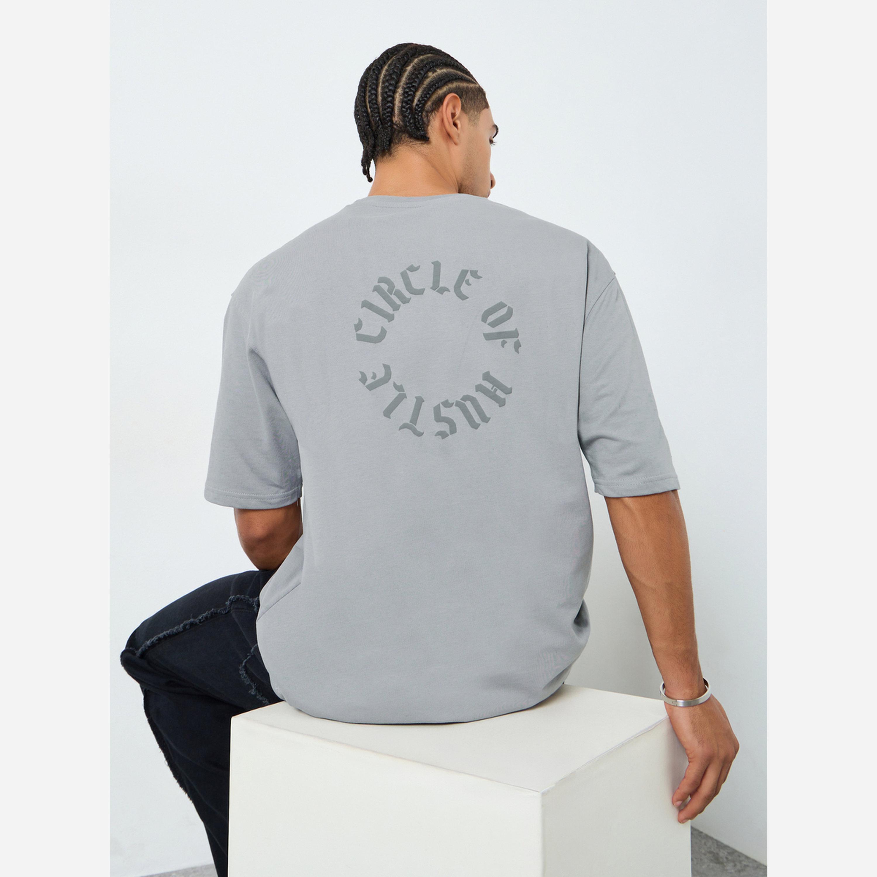 Styli Men Grey Oversized Graphic Print T-Shirt-men-clothing-tshirtsandpolos-tshirts-image-4