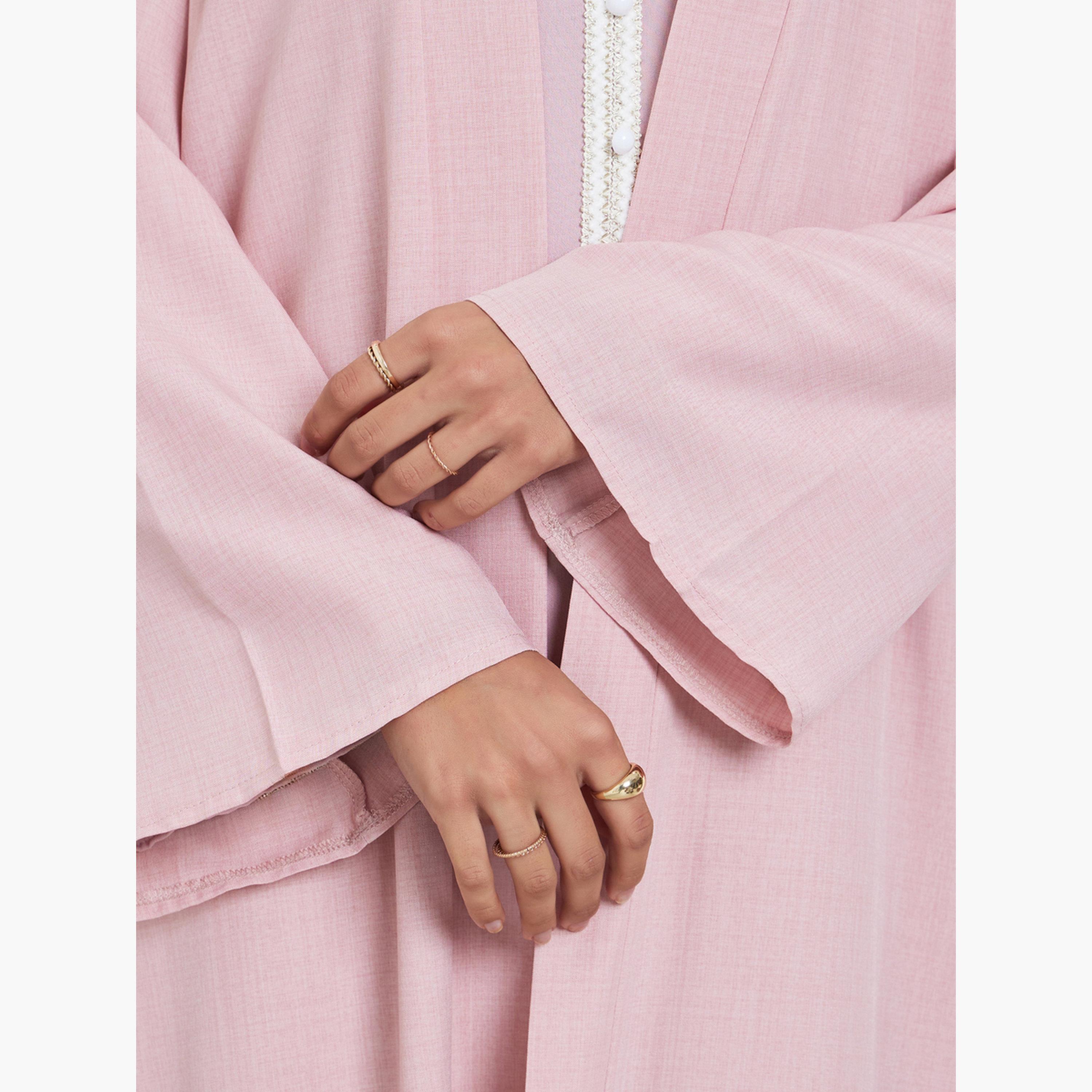 Amirah X Styli Pink Open Front Abaya-women-arabicclothing-abayas-image-4