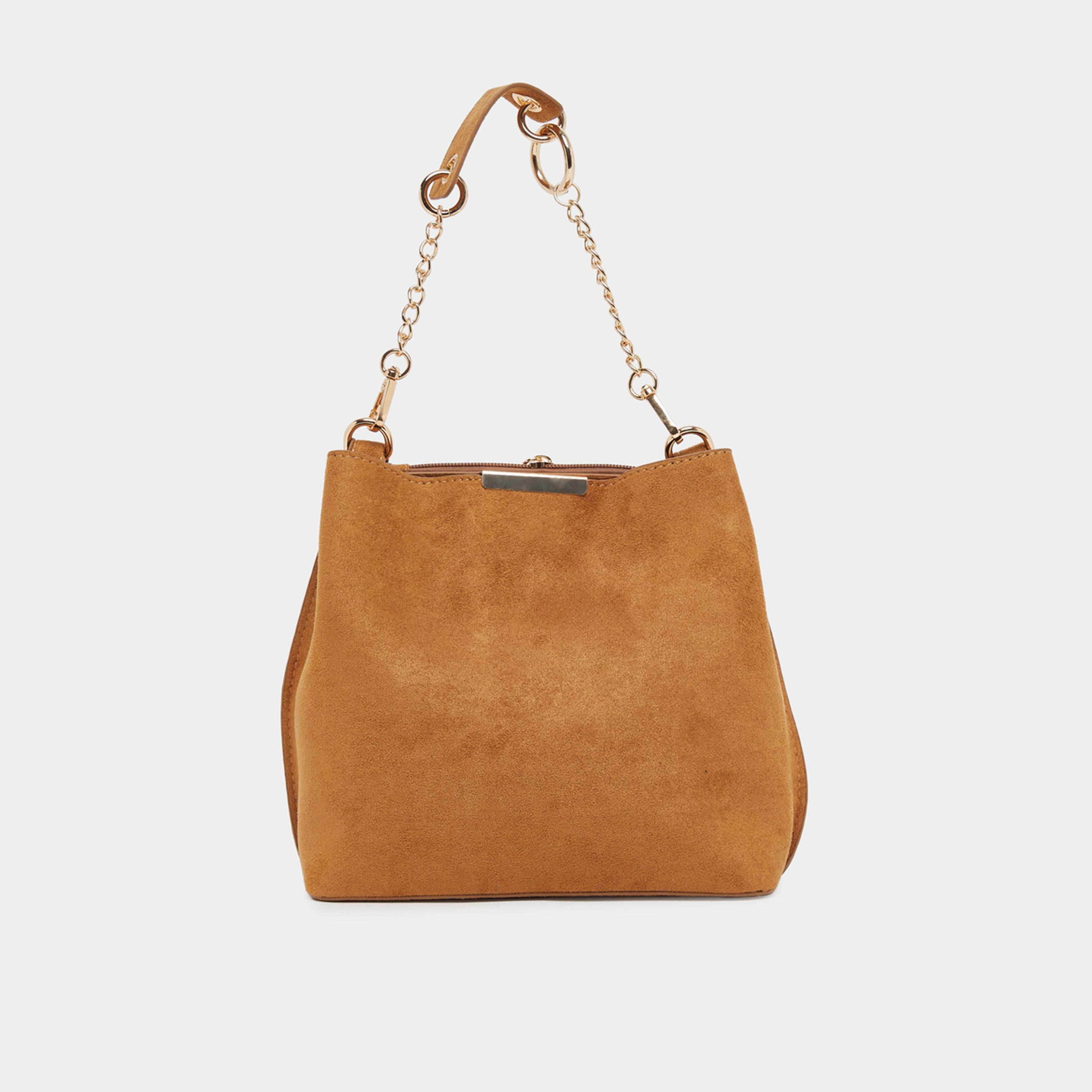 ستايلي - شنطة كروس من جلد الغزال البني-women-bagsandwallets-handbags-image-2
