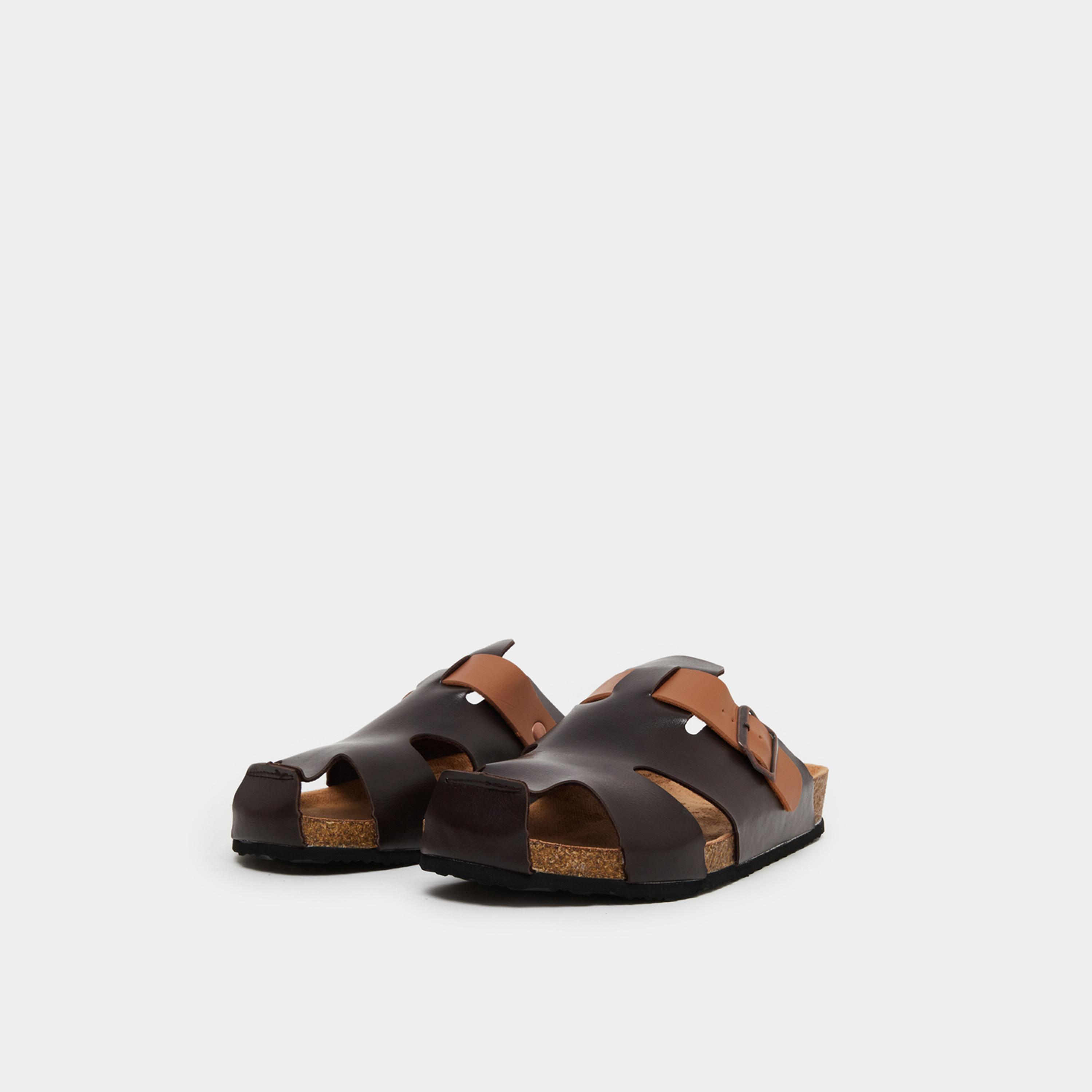 Styli Men Dual-Tone Buckled Comfort Sandals-men-shoes-sandals-image-1