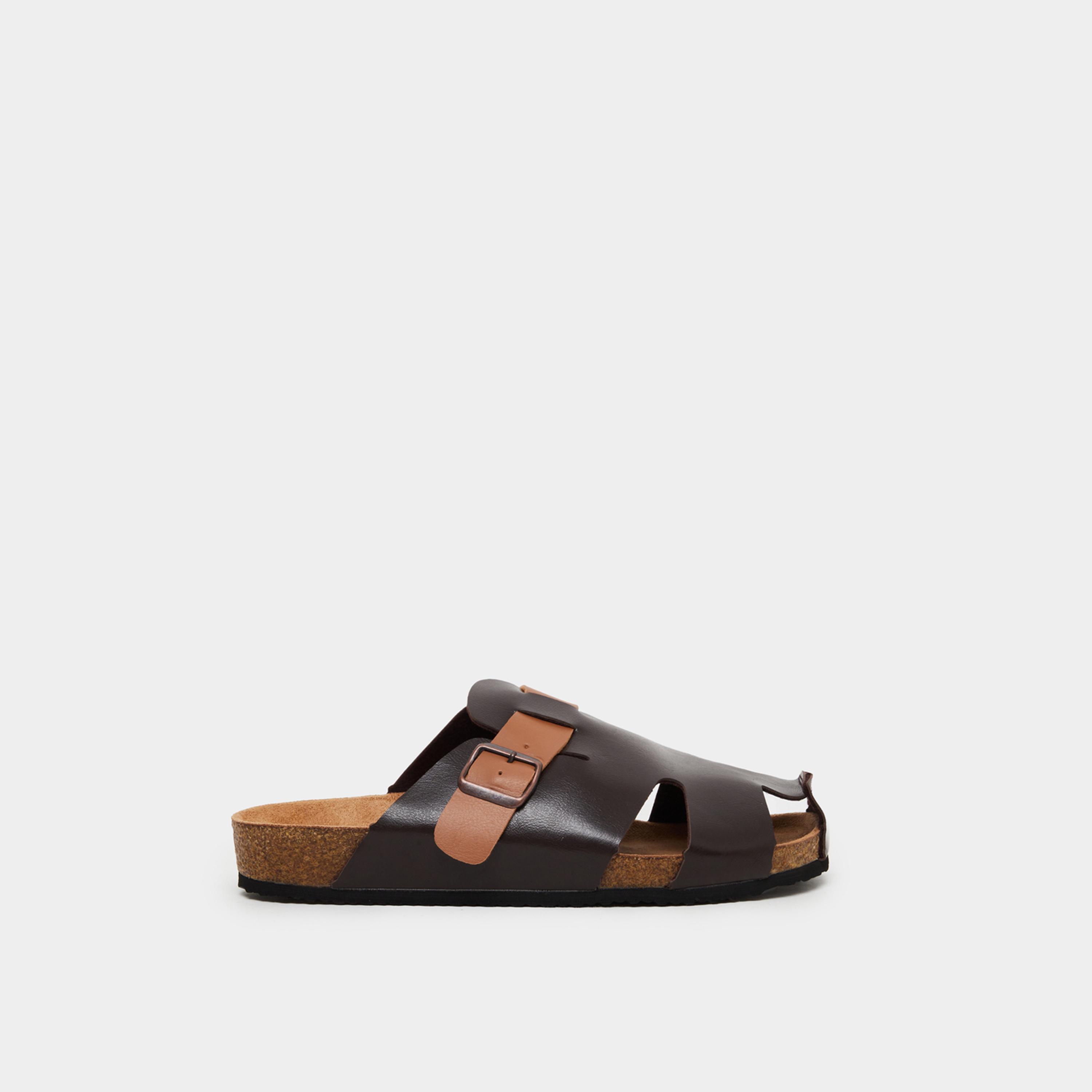 Styli Men Dual-Tone Buckled Comfort Sandals-men-shoes-sandals-image-3