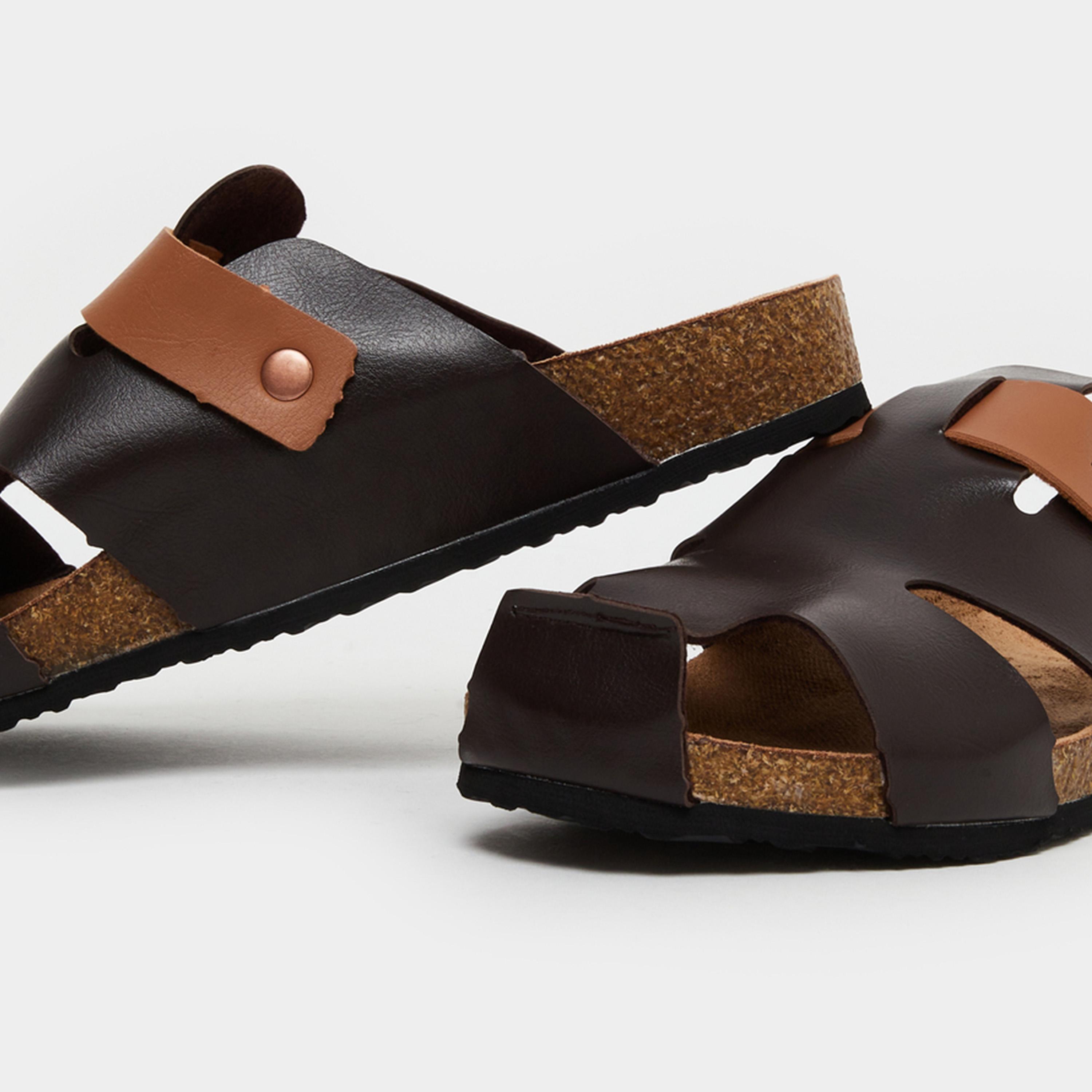 Styli Men Dual-Tone Buckled Comfort Sandals-men-shoes-sandals-image-4