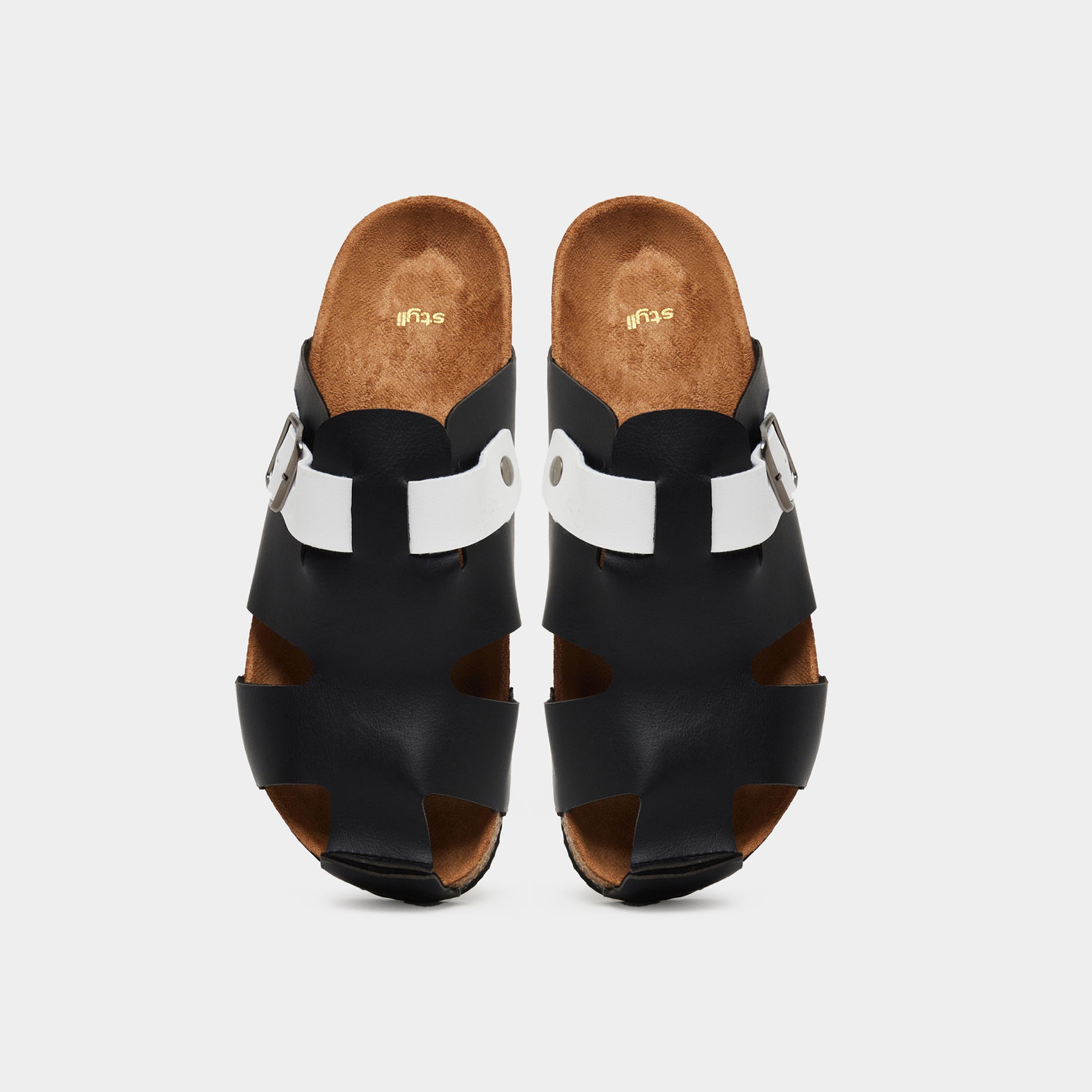 Styli Men Dual-Tone Buckled Comfort Sandals-men-shoes-sandals-image-6