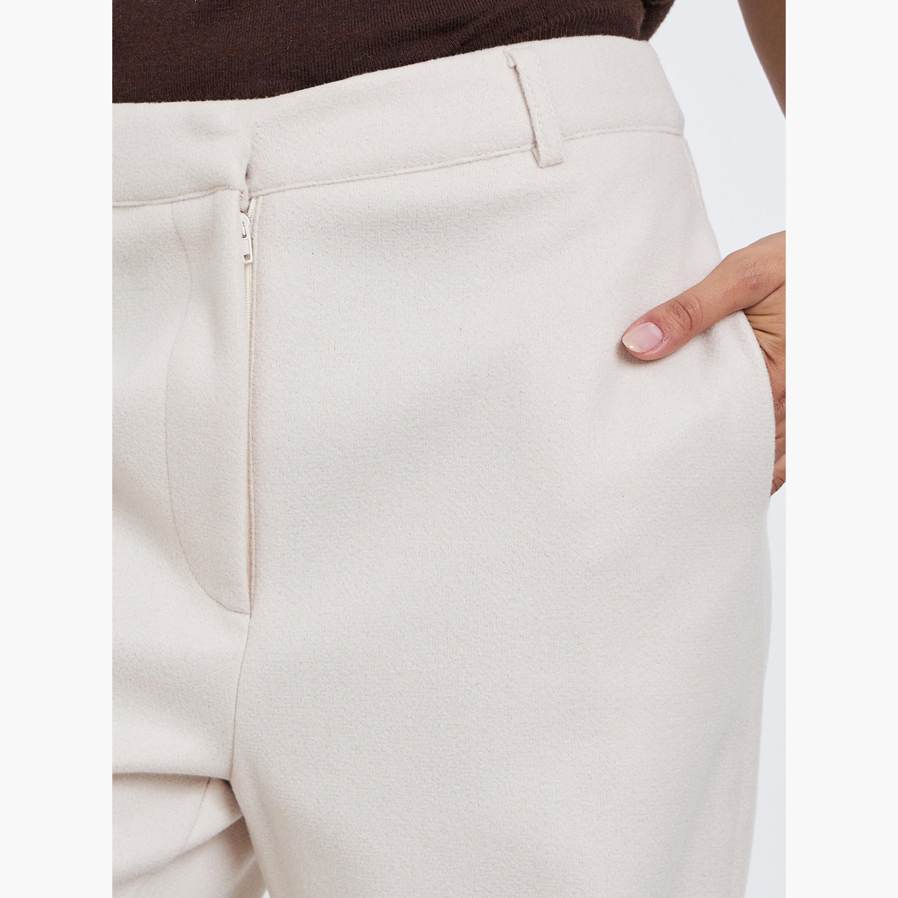 ستايلي - بنطال مستقيم الساق يشبه الصوف باللون البيج للنساء-women-clothing-bottoms-trousers-image-3
