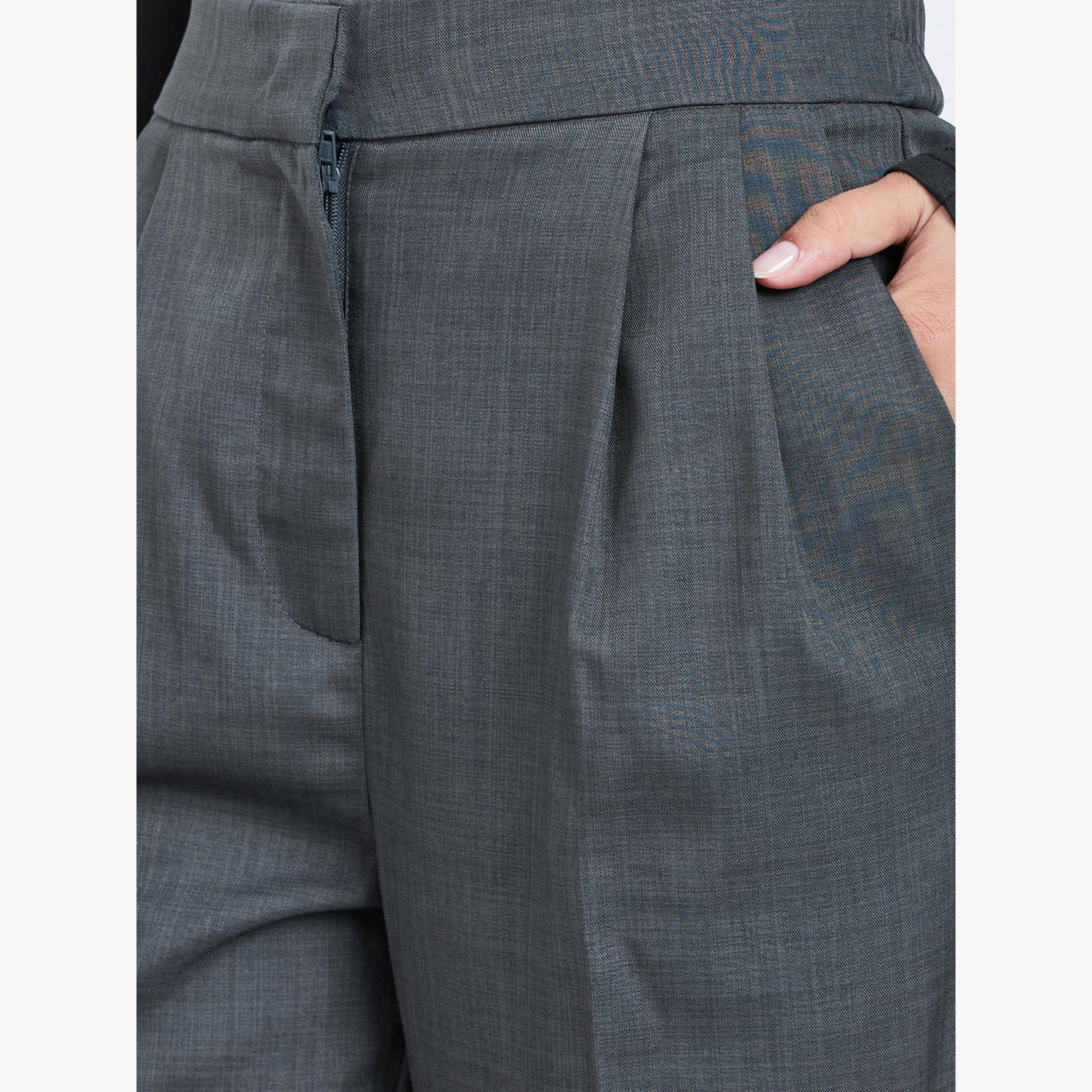 ستايلي - بنطال مدبب بقصّة برميلية بثنيات للنساء-women-clothing-bottoms-trousers-image-3