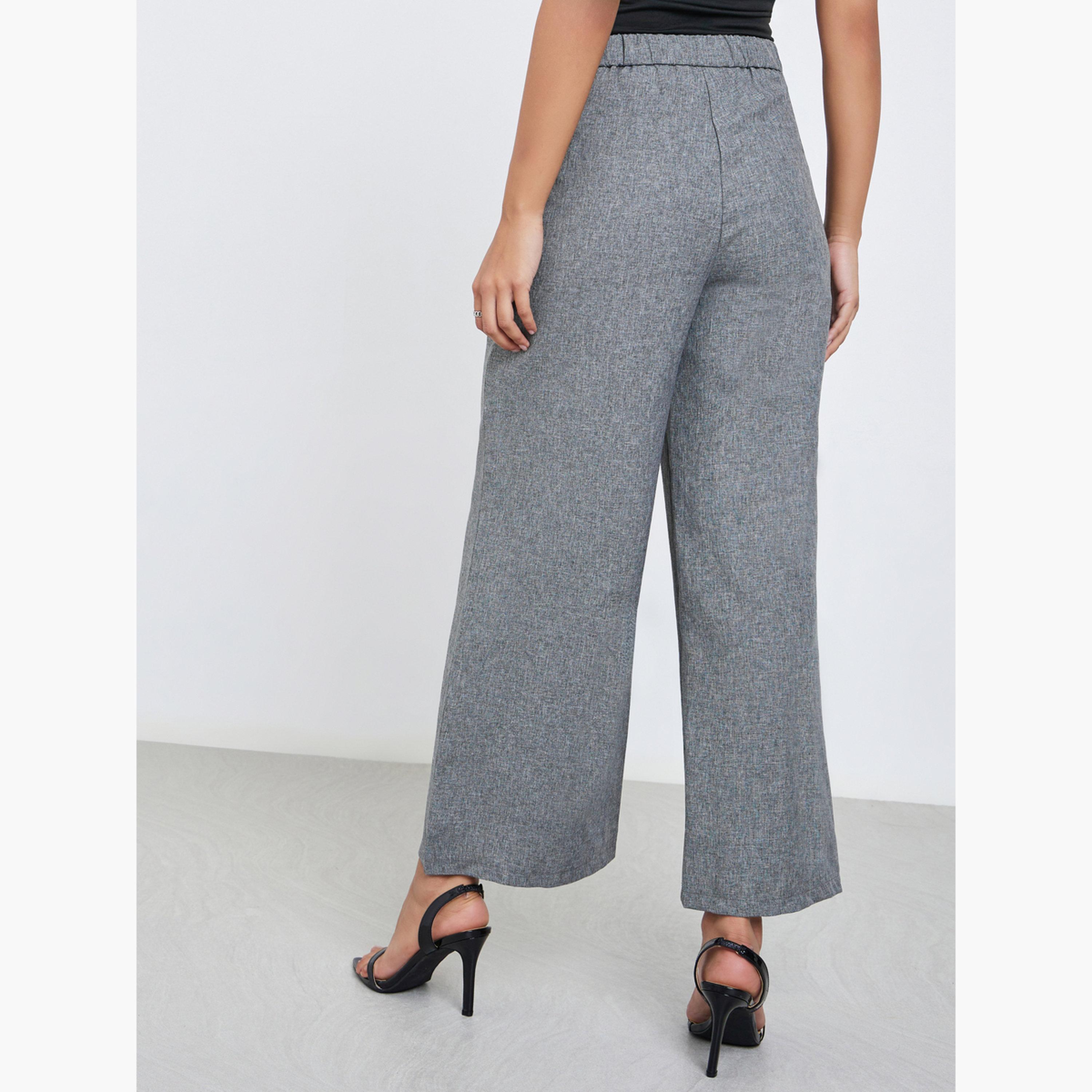 ستايلي - بنطال رمادي واسع الساق وخصر مرتفع للنساء-women-clothing-bottoms-trousers-image-4