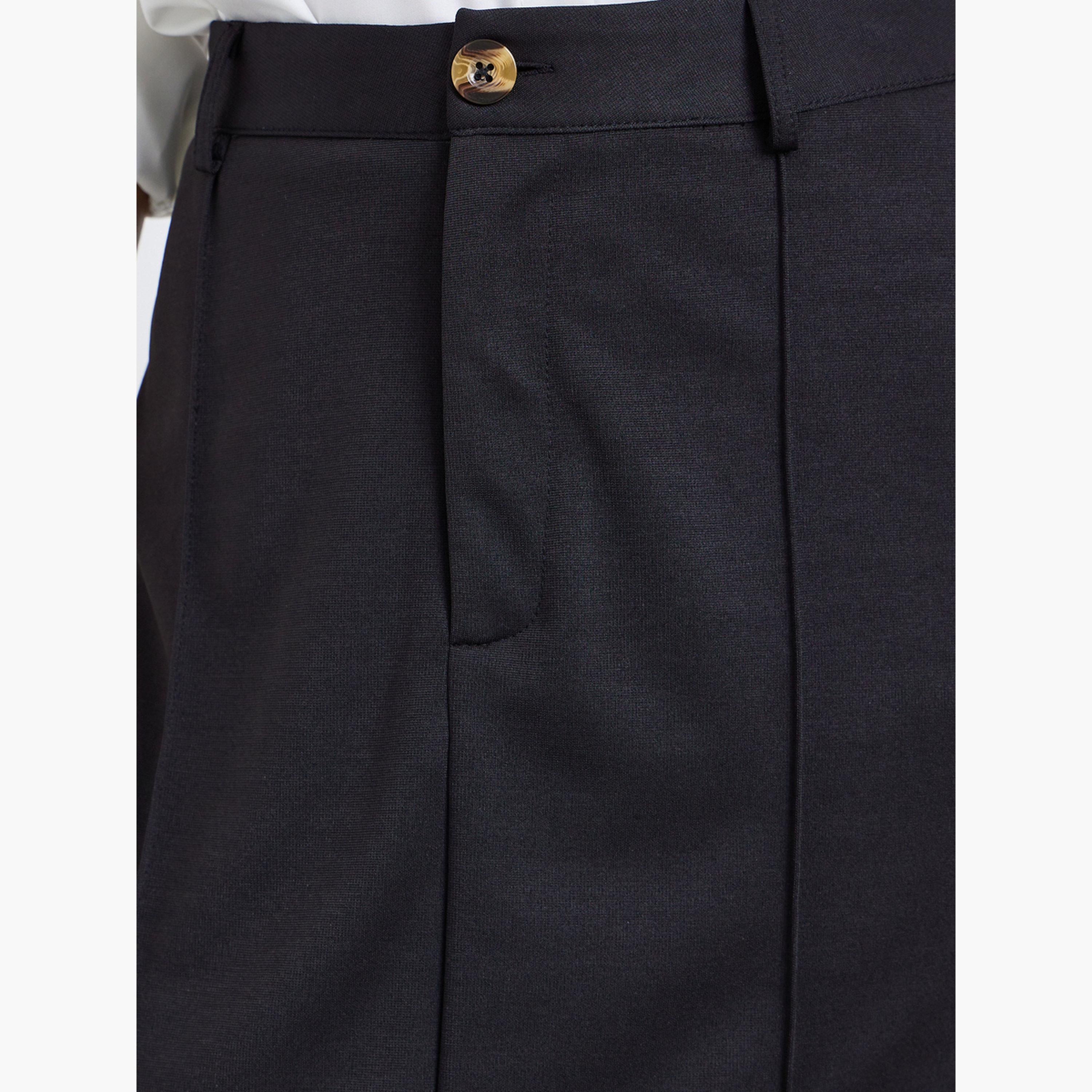 Styli Black Twill Maxi Skirt-women-clothing-bottoms-skirts-image-3