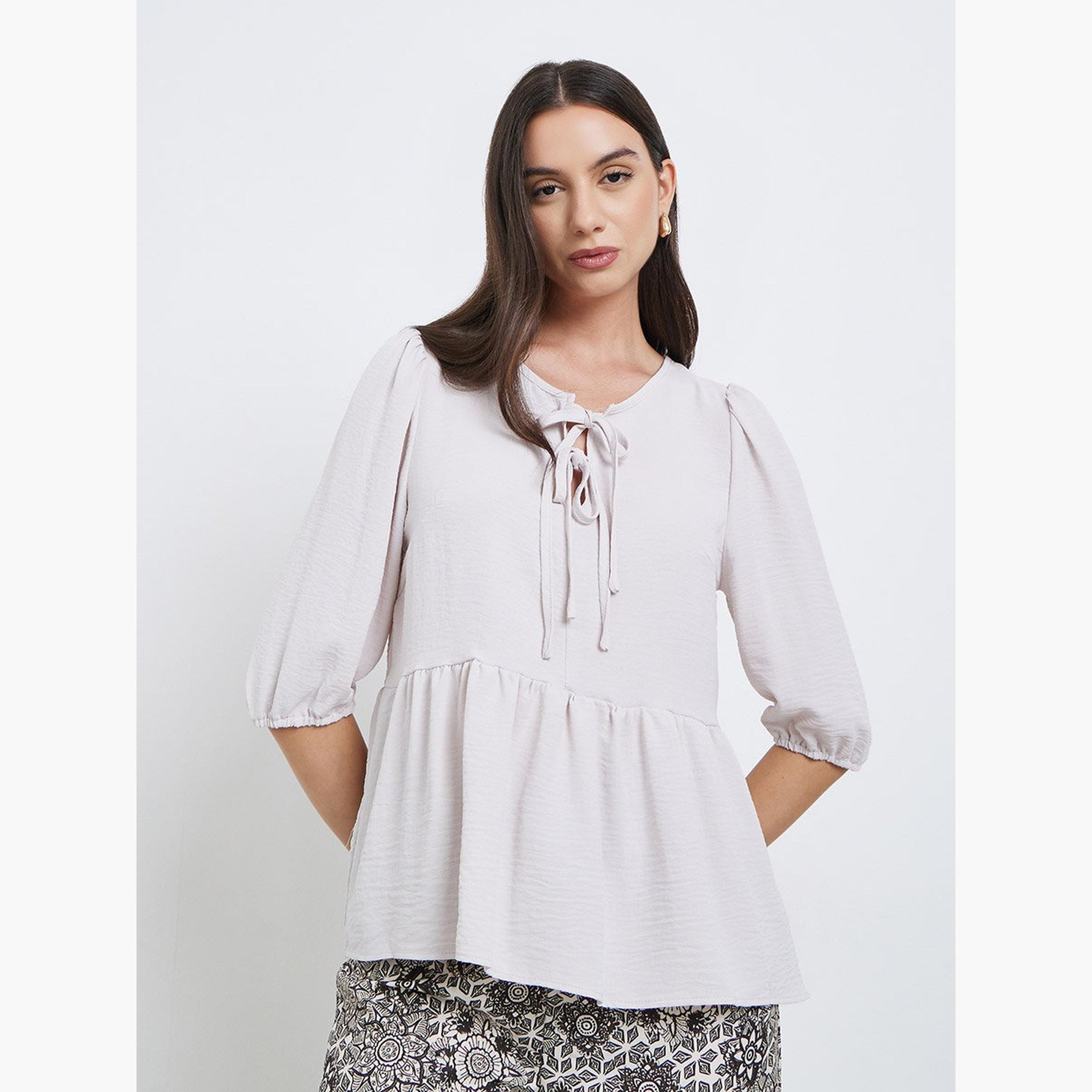 Take Two Ruffle Hem Tops and All-Over Printed Pants Set-women-clothing-coordsets-image-2