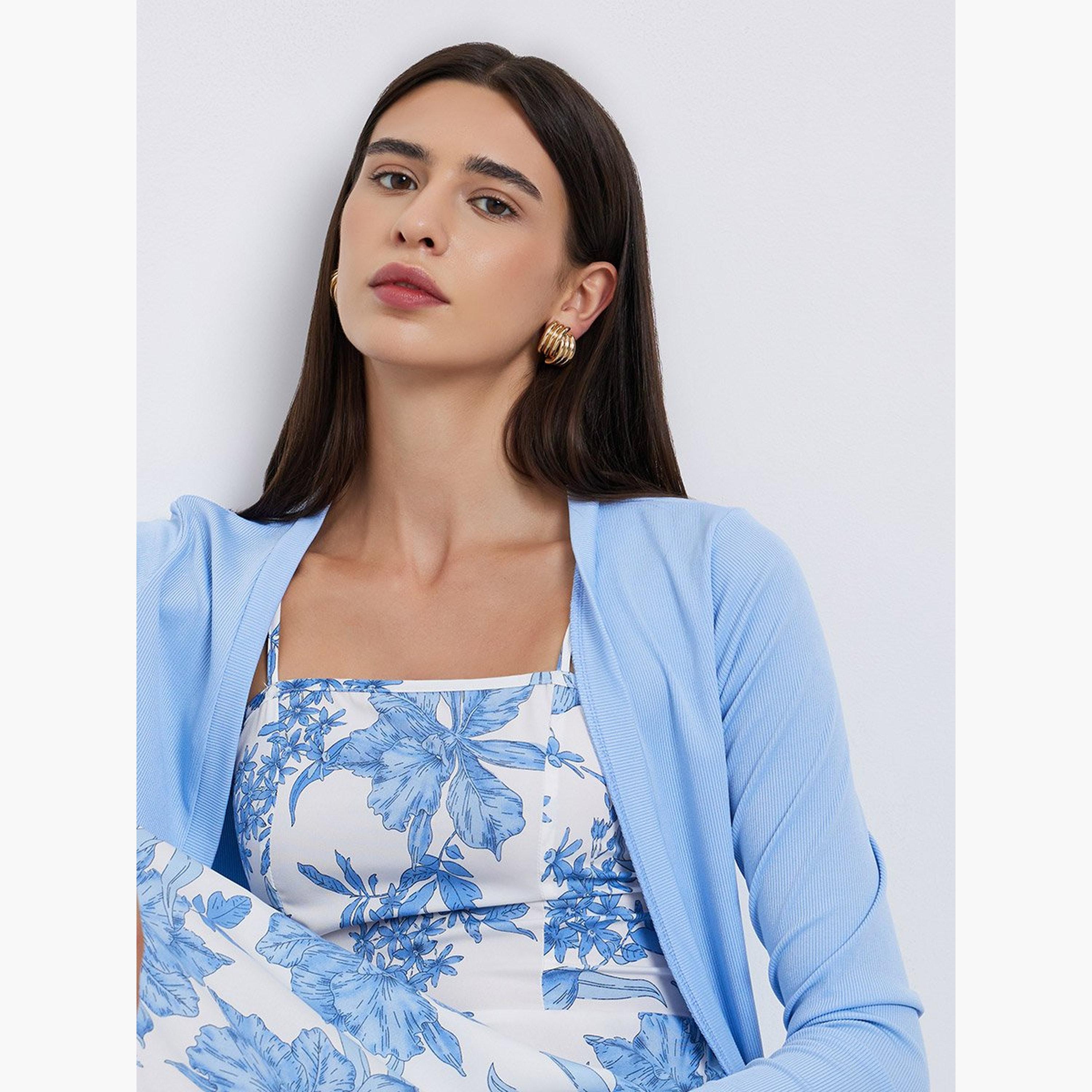 Take Two Ribbed Texture Cardigan and Floral Print Cami Dress Co-Ords-women-clothing-coordsets-image-4