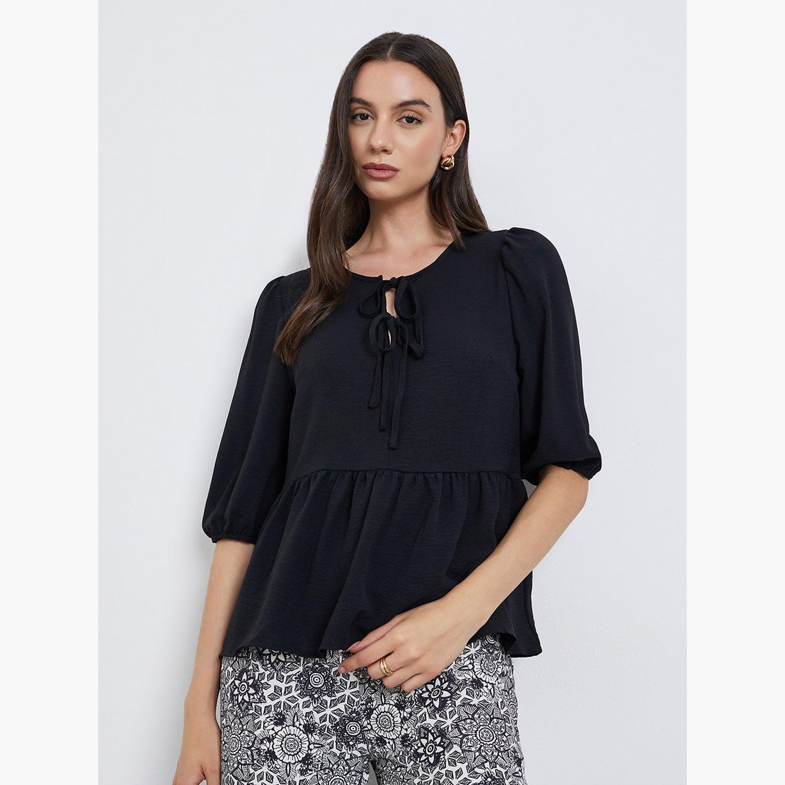 Take Two Ruffle Hem Tops and All-Over Printed Pants Set-women-clothing-coordsets-image-2