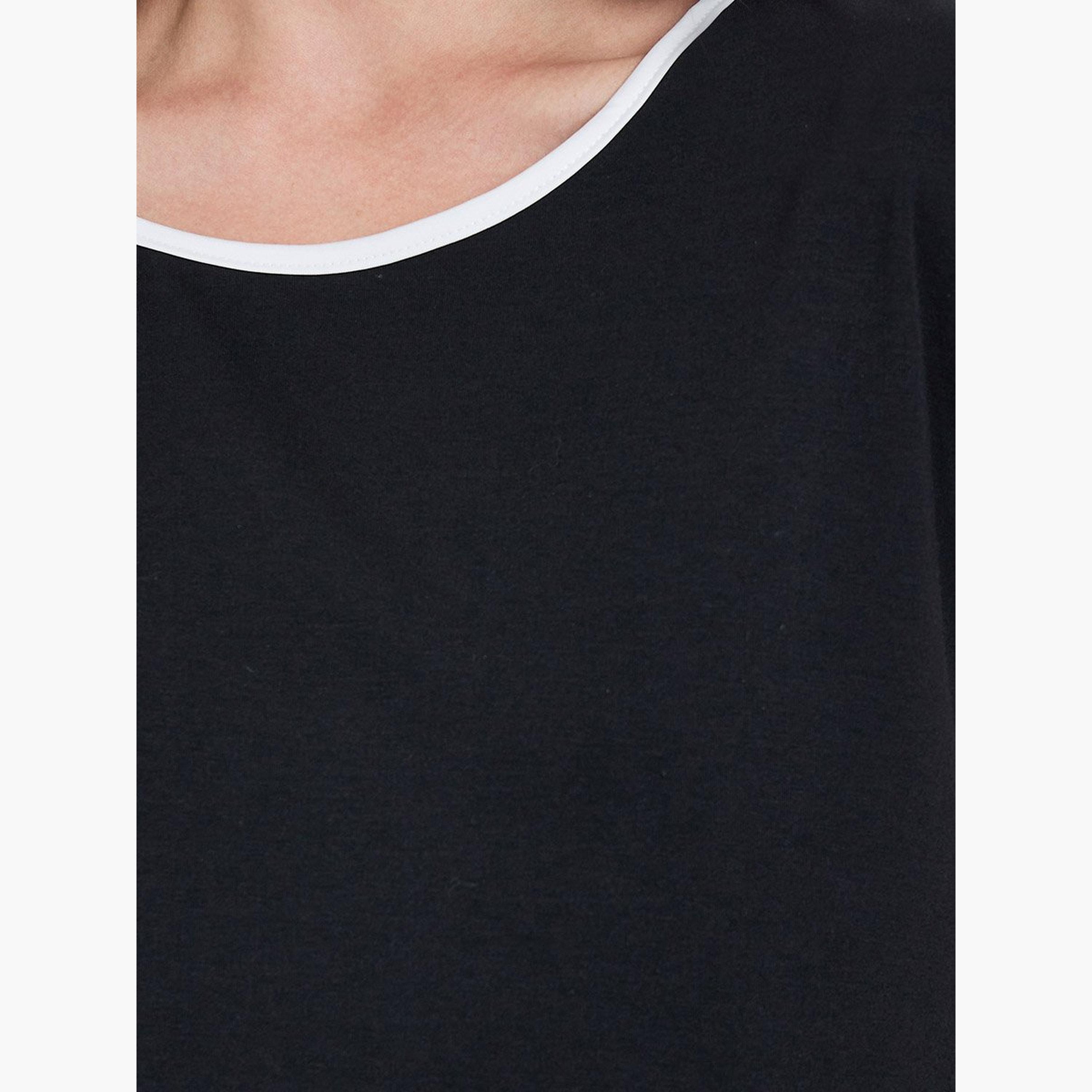 تيك تو - تي شيرت مزين باللونين الأبيض والأسود-women-clothing-coordsets-image-4