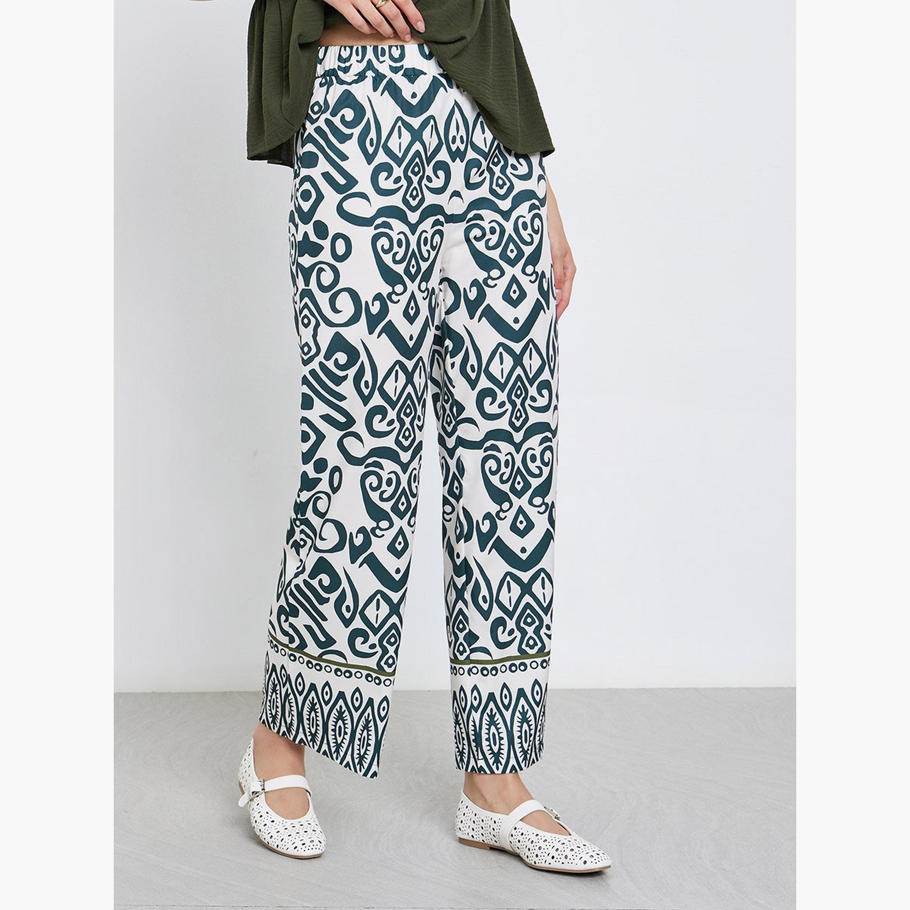 Take Two Women Tie-Up Neck Top and Printed Pants Co-Ords-women-clothing-coordsets-image-4