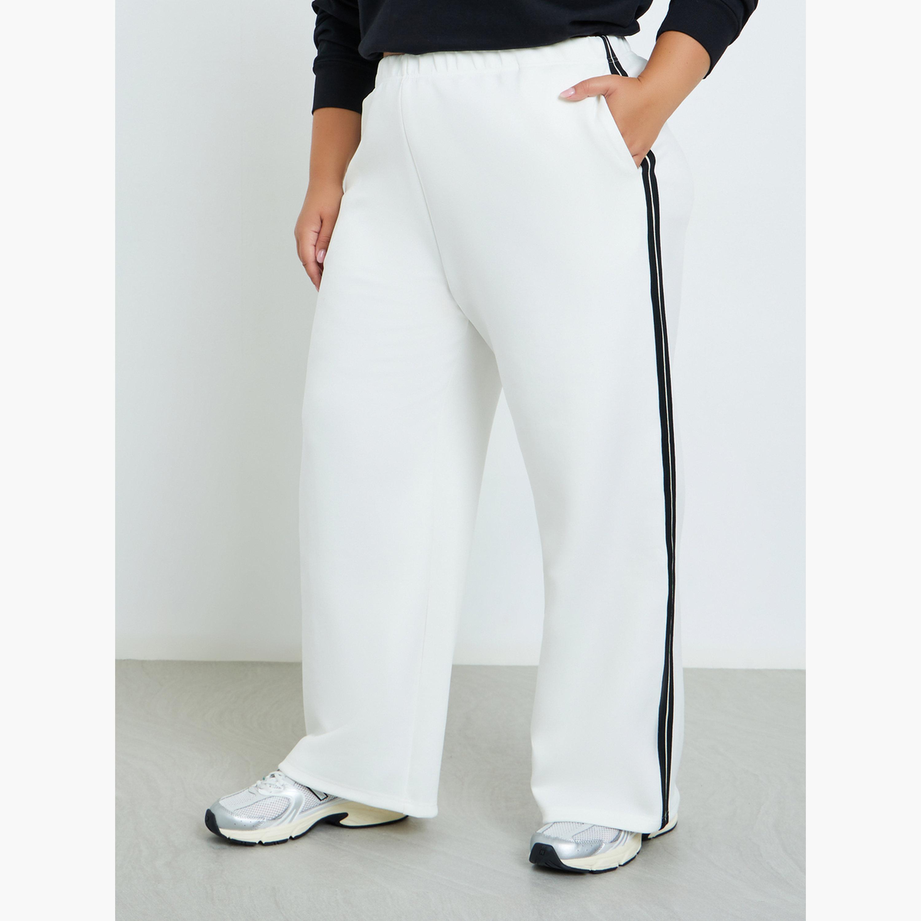 Styli Women Plus Size Off White Relaxed Fit Joggers-women-clothing-bottoms-joggers-image-1